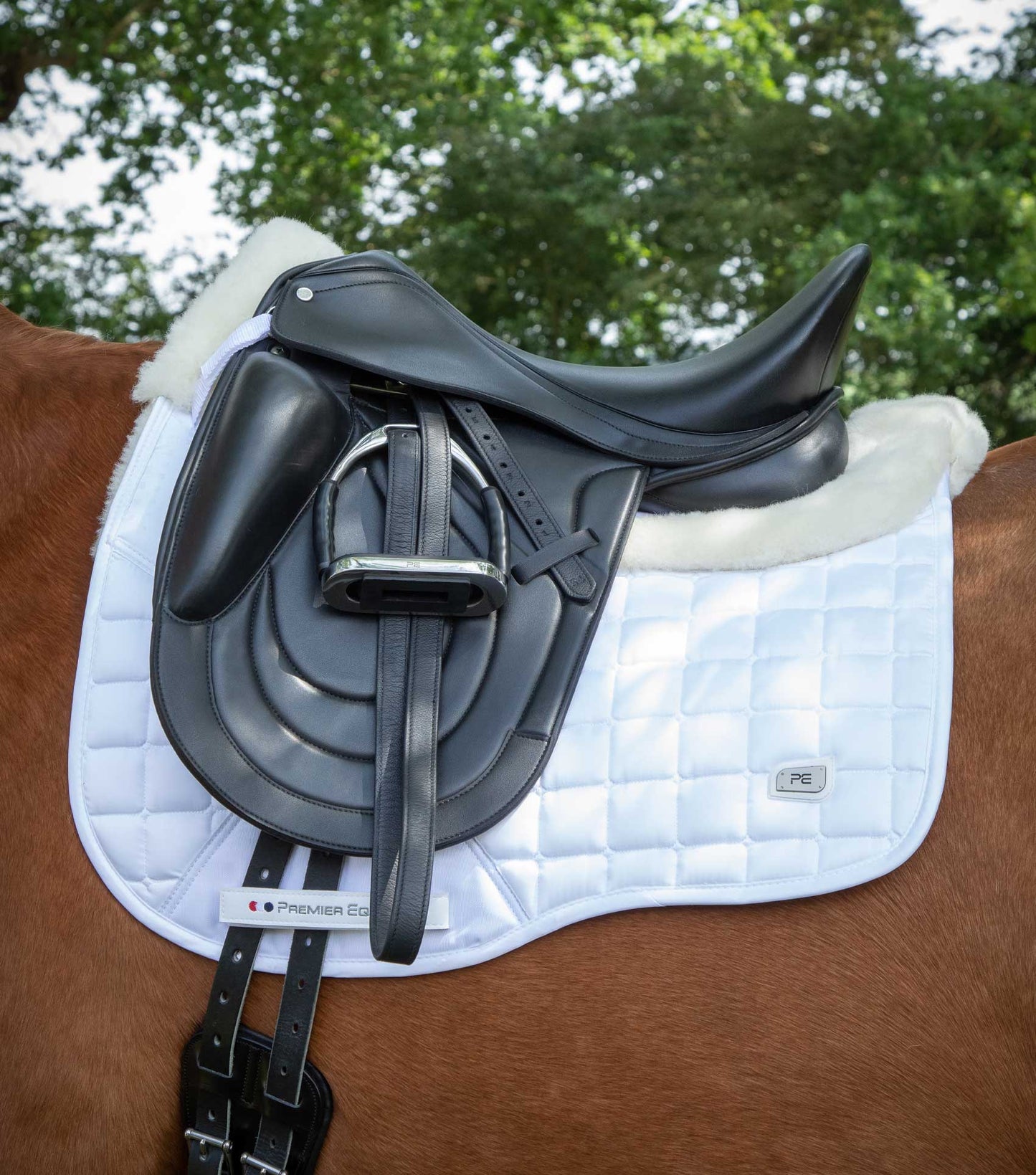 Premier Equine Capella Close Contact Merino Wool Dressage Square White/Natural Wool