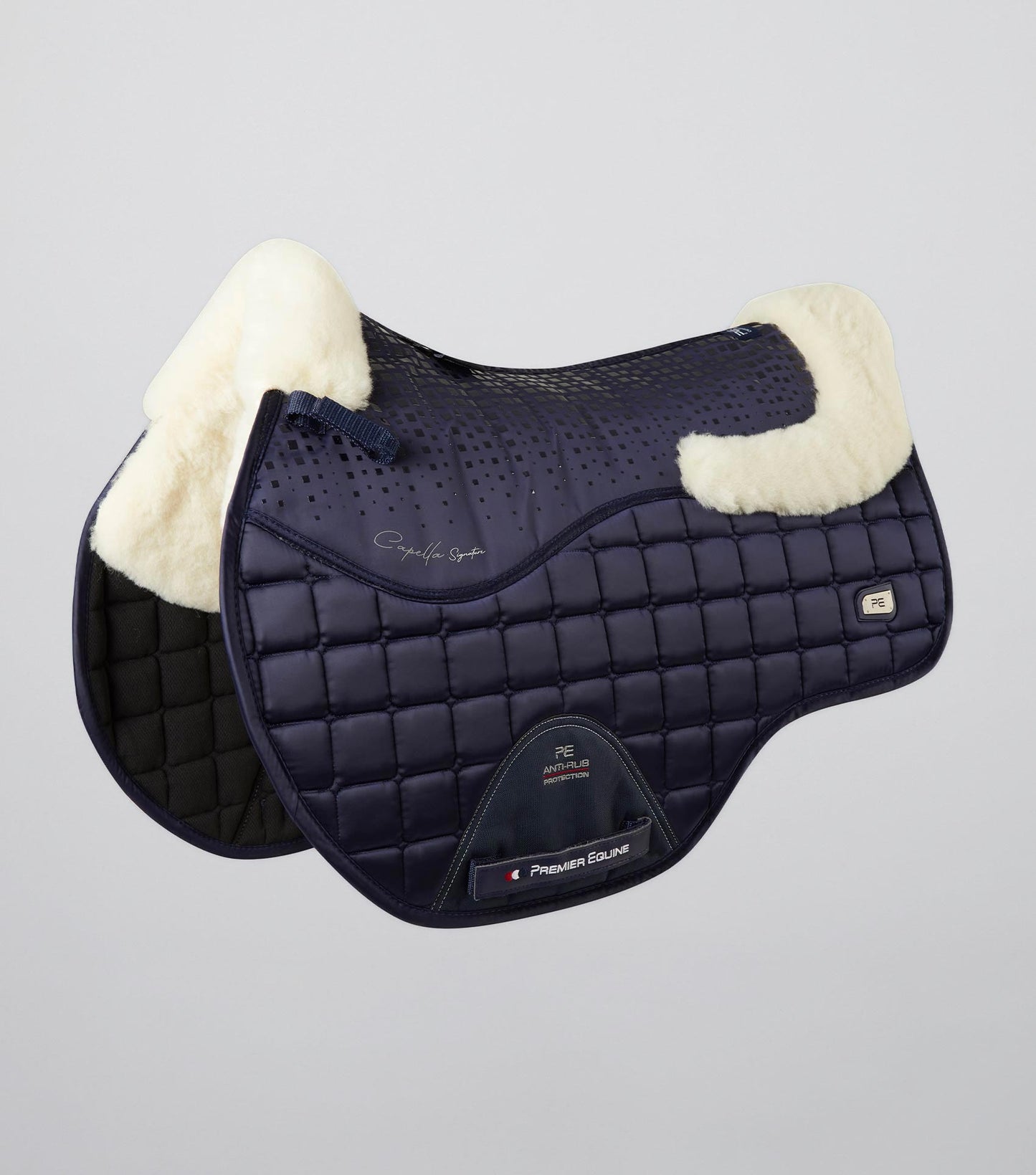 Premier Equine Capella Close Contact Merino Wool GP/Jump Square Navy/Natural Wool