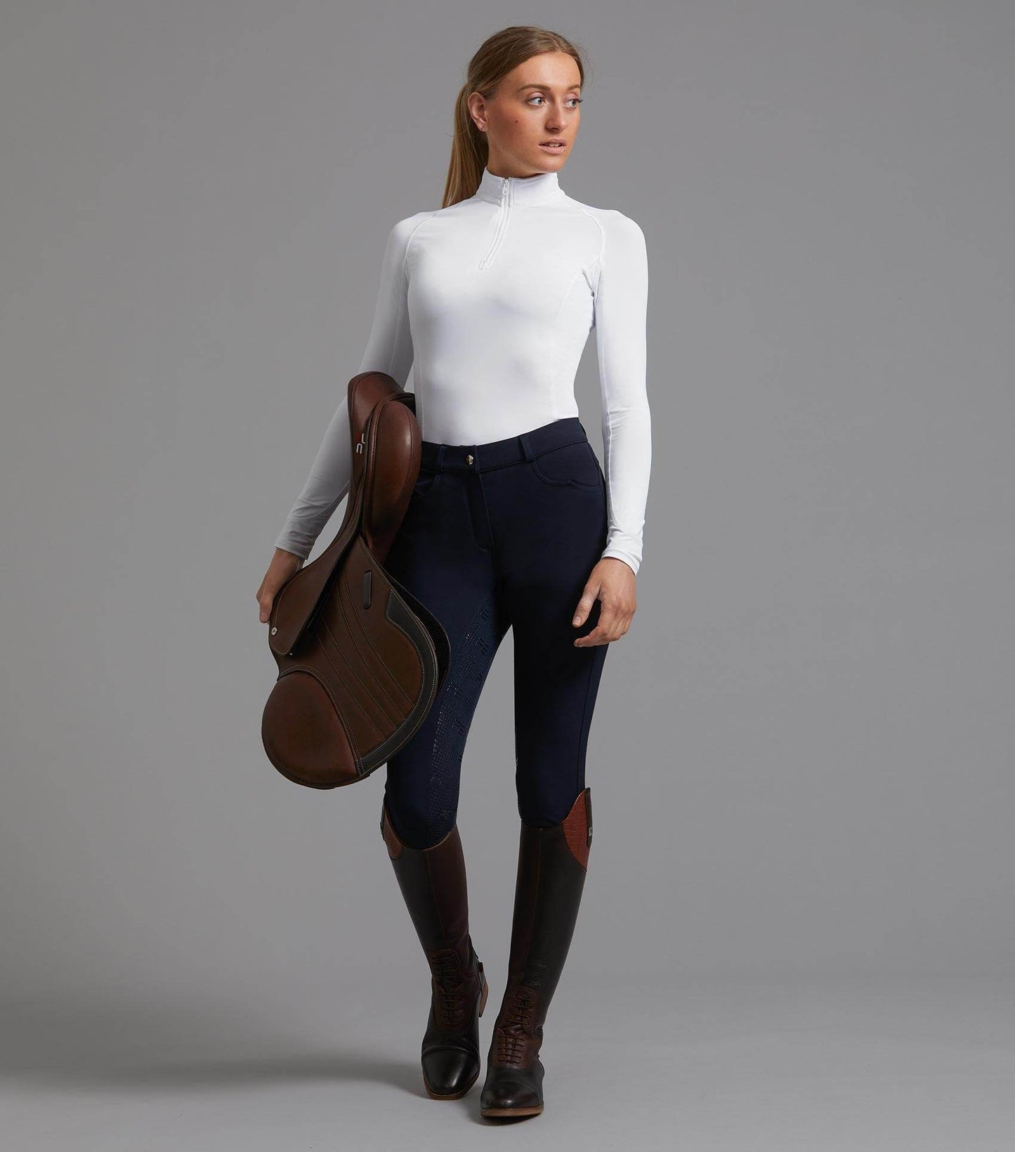 Premier Equine Cassa Ladies Full Seat Gel Riding Breeches Navy - N P Equestrian & Pet Supplies Ltd