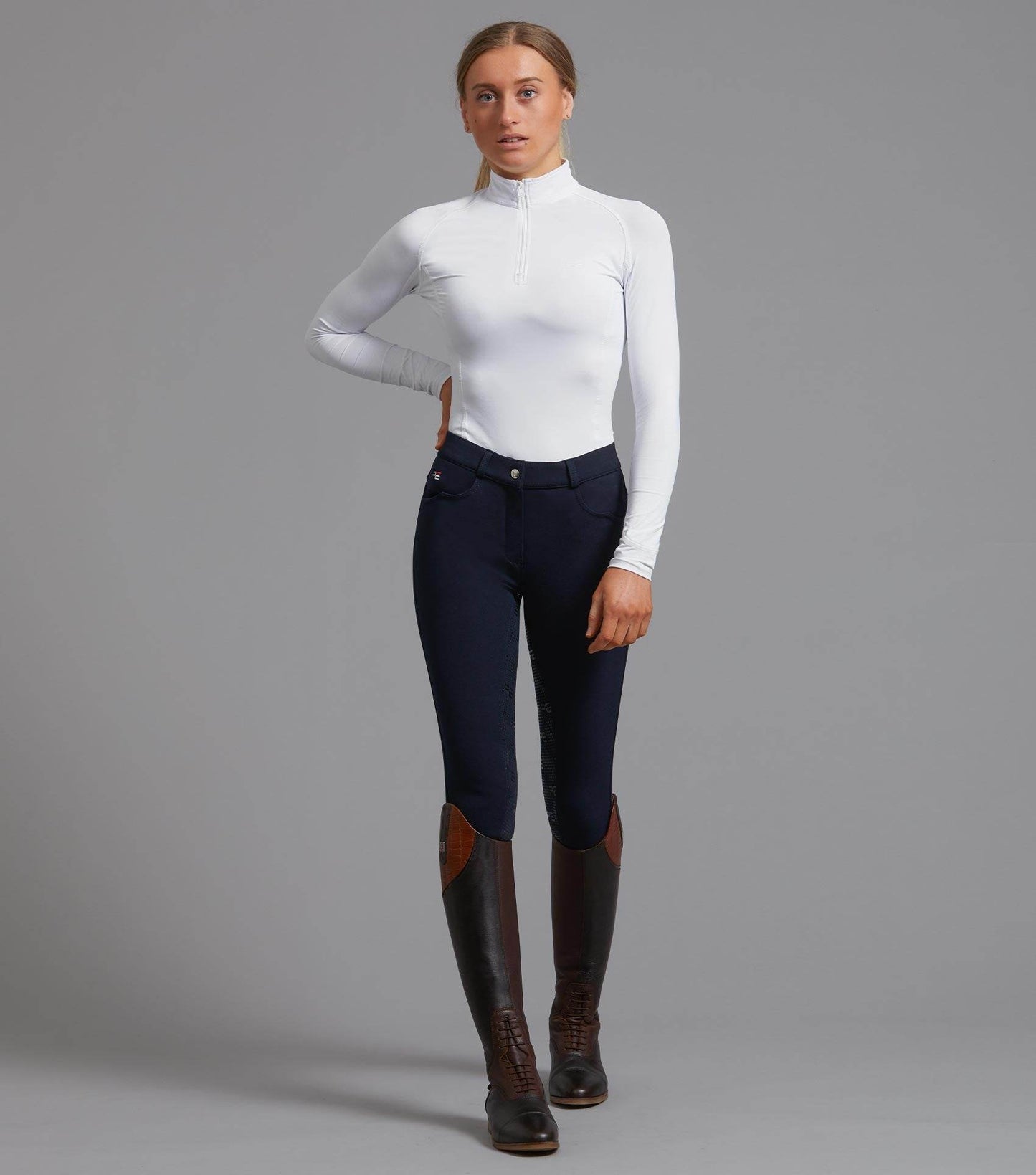 Premier Equine Cassa Ladies Full Seat Gel Riding Breeches Navy - N P Equestrian & Pet Supplies Ltd