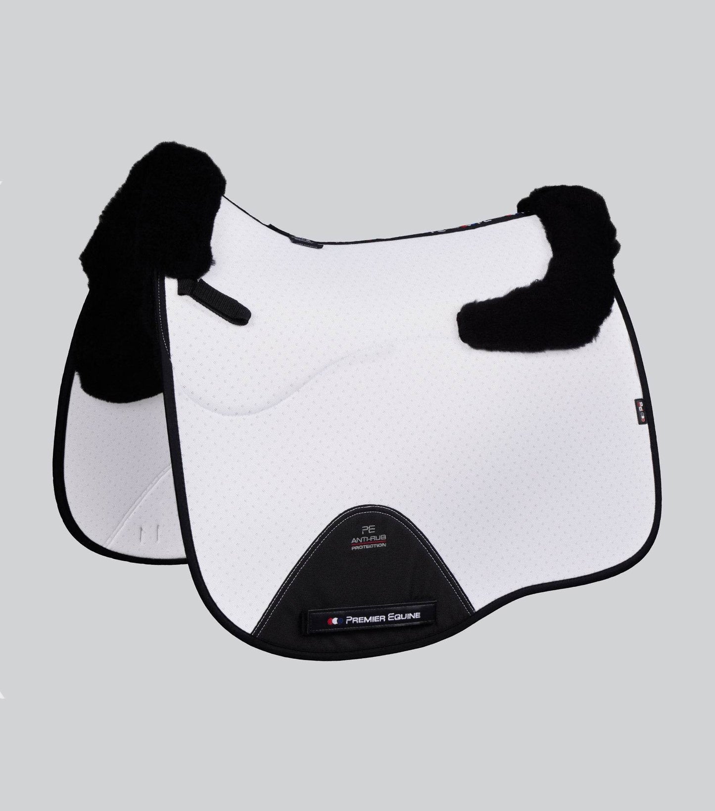 Premier Equine Close Contact Airtechnology Shockproof Wool Saddle Pad - Dressage Square White/Black Wool - N P Equestrian & Pet Supplies Ltd