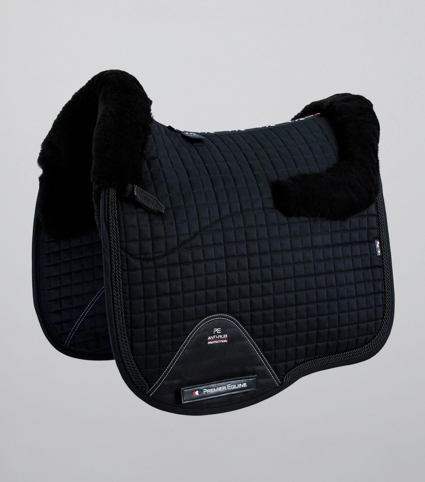 Premier Equine Close Contact Merino Wool European Saddle Pad - Dressage Saddle Pad Black/Black Wool