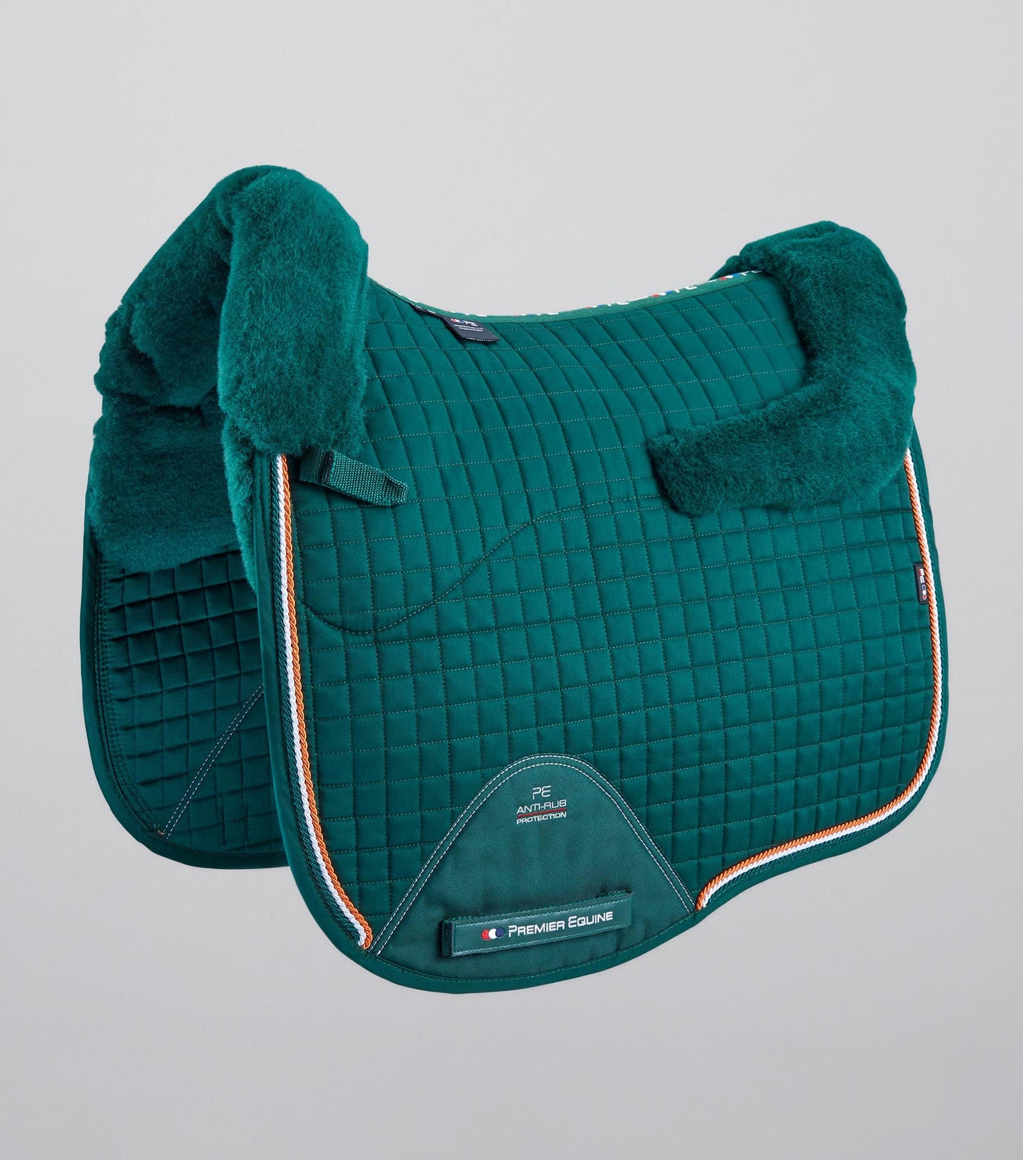 Premier Equine Close Contact Merino Wool European Saddle Pad - Dressage Saddle Pad Green/Green Wool