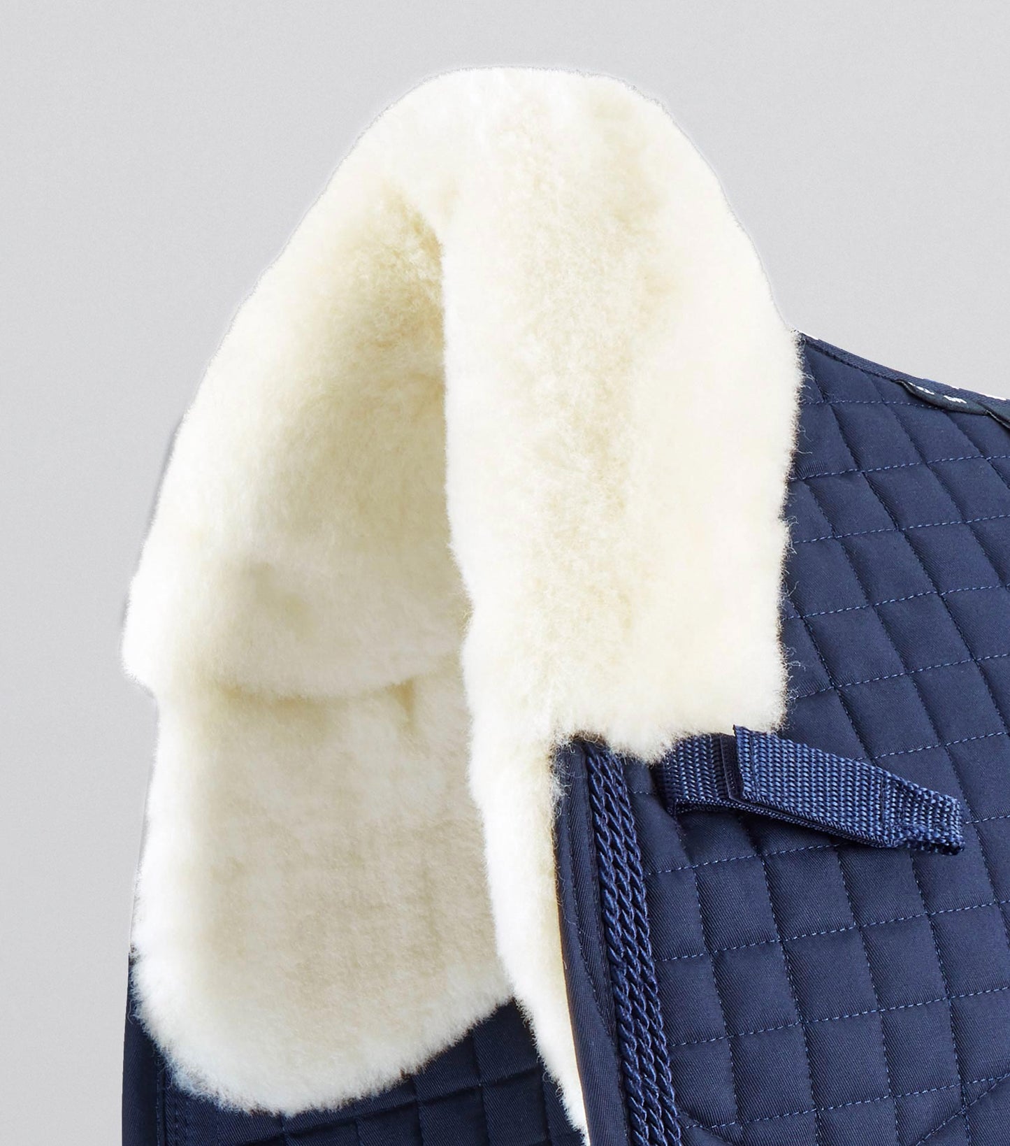 Premier Equine Close Contact Merino Wool European Saddle Pad - Dressage Saddle Pad Navy/Natural Wool