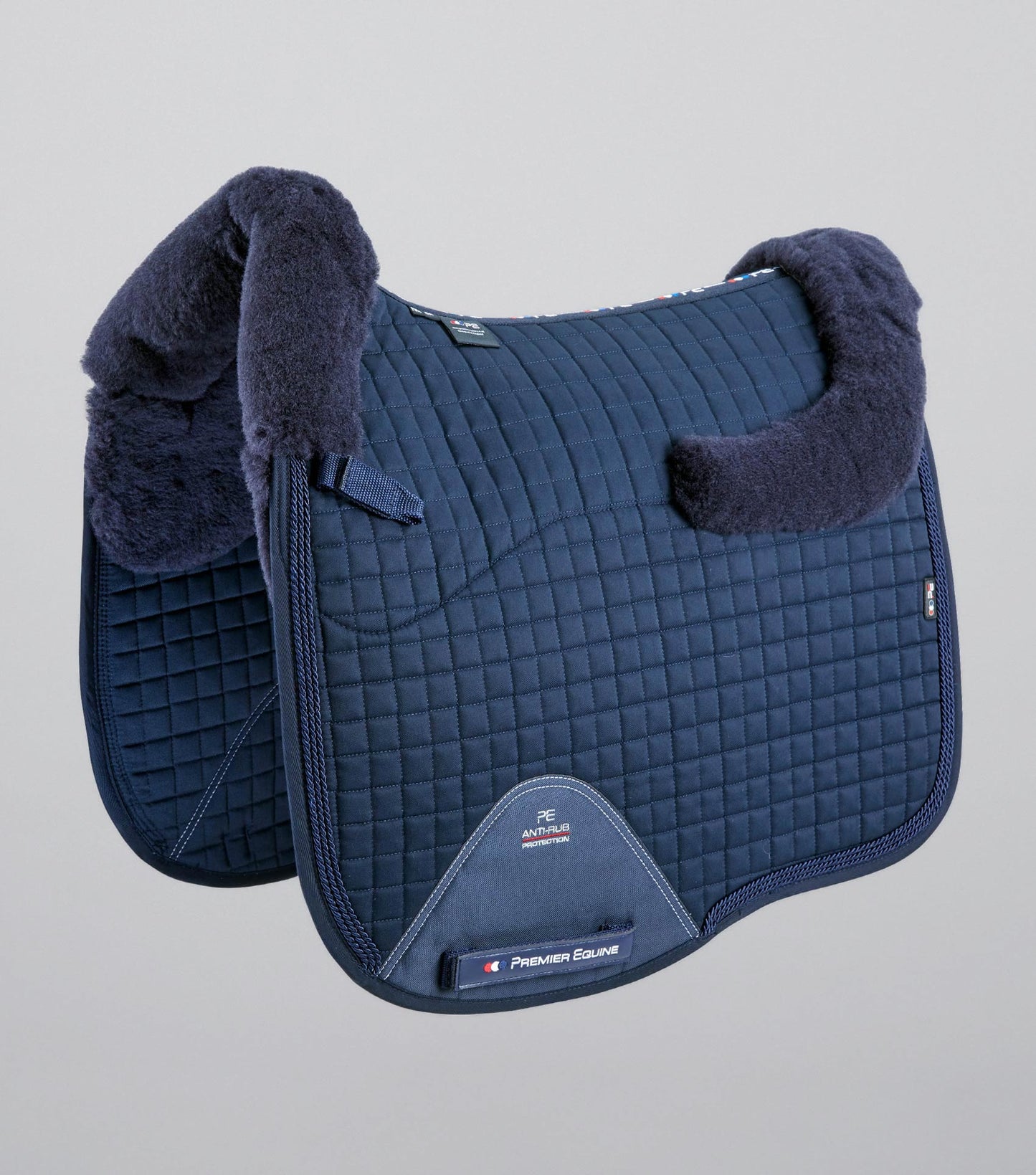 Premier Equine Close Contact Merino Wool European Saddle Pad - Dressage Saddle Pad Navy/Navy Wool