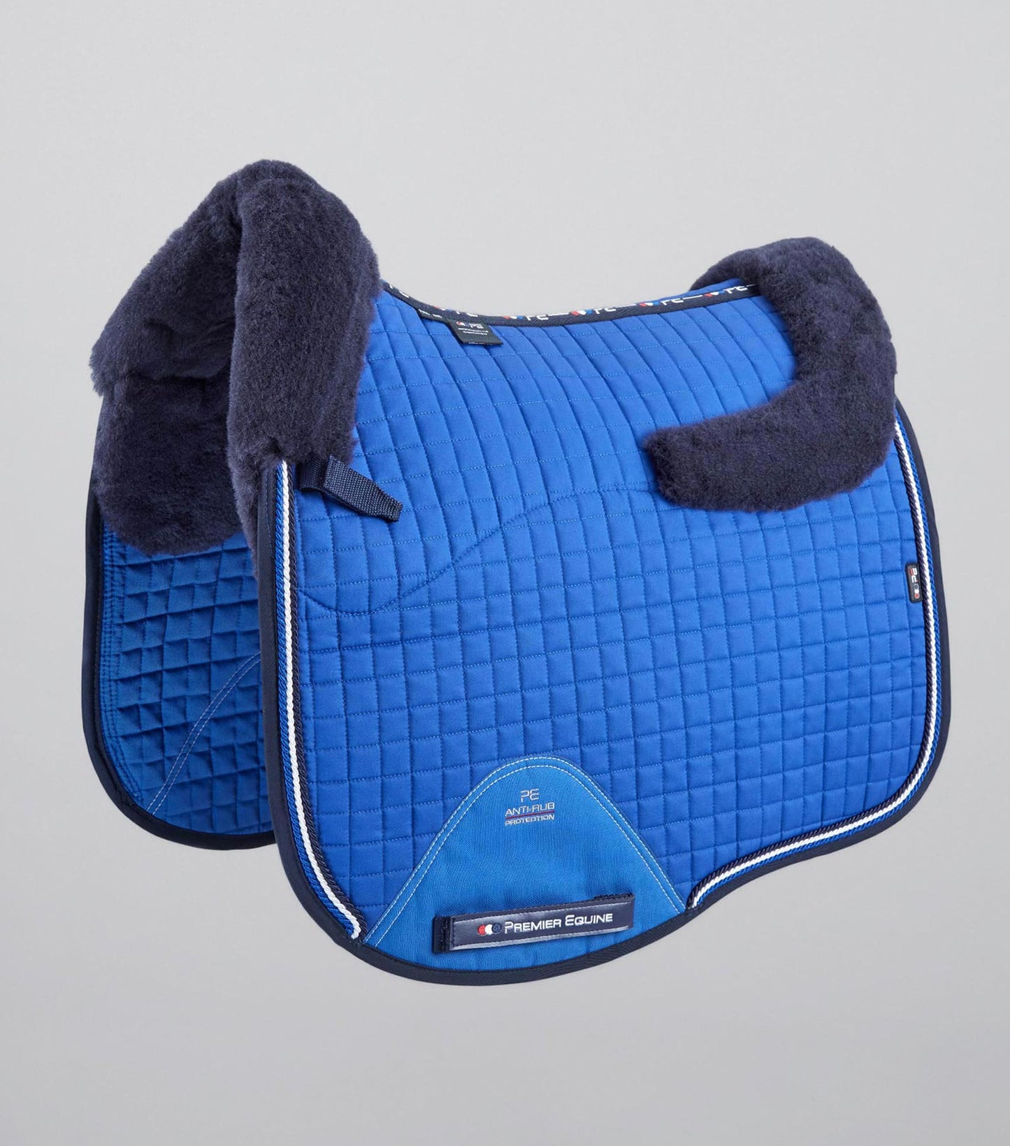 Premier Equine Close Contact Merino Wool European Saddle Pad - Dressage Saddle Pad Royal Blue/Navy Wool