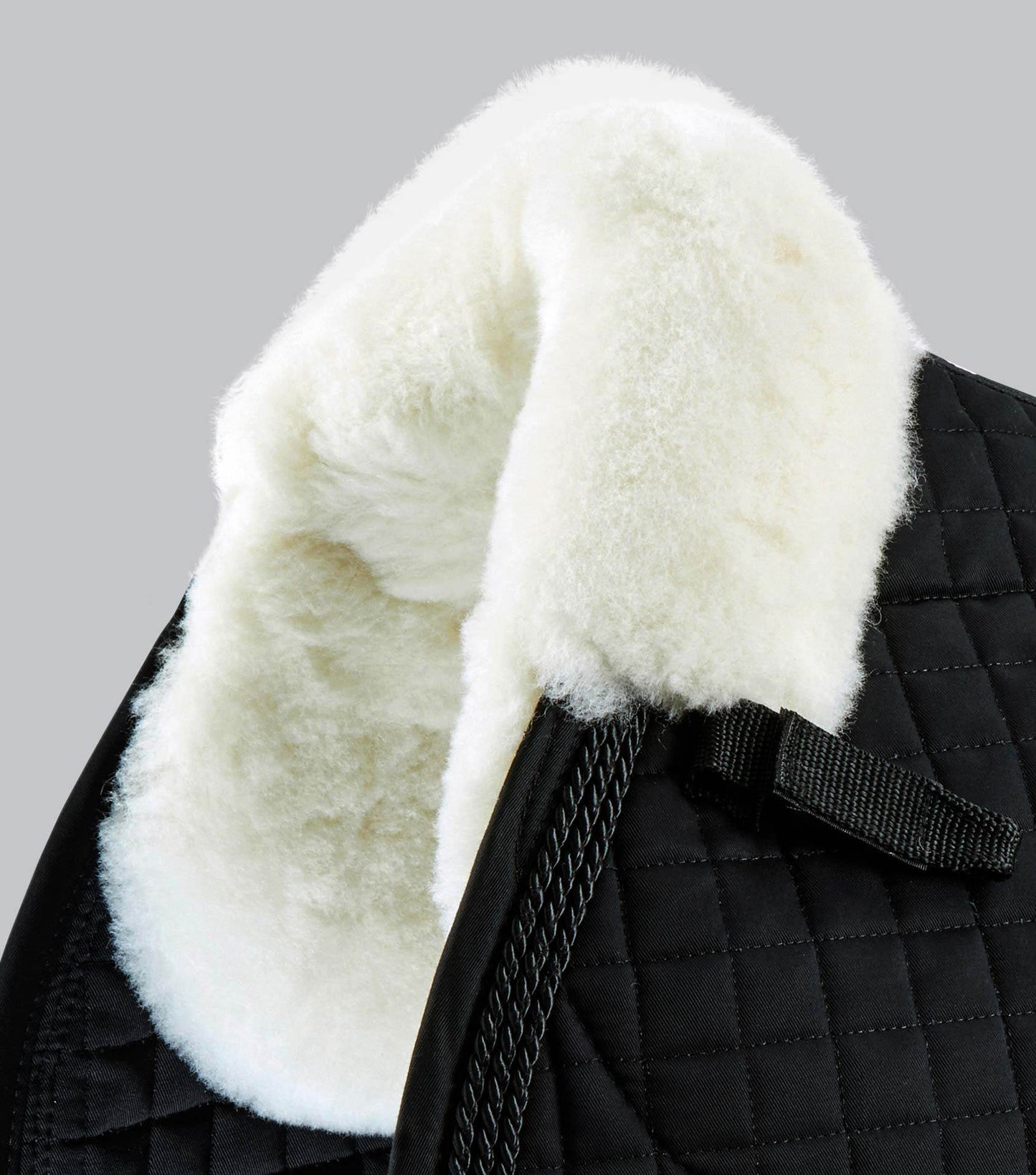 Premier Equine Close Contact Merino Wool European Saddle Pad - GP/Jump Square Black/Natural Wool - N P Equestrian & Pet Supplies Ltd