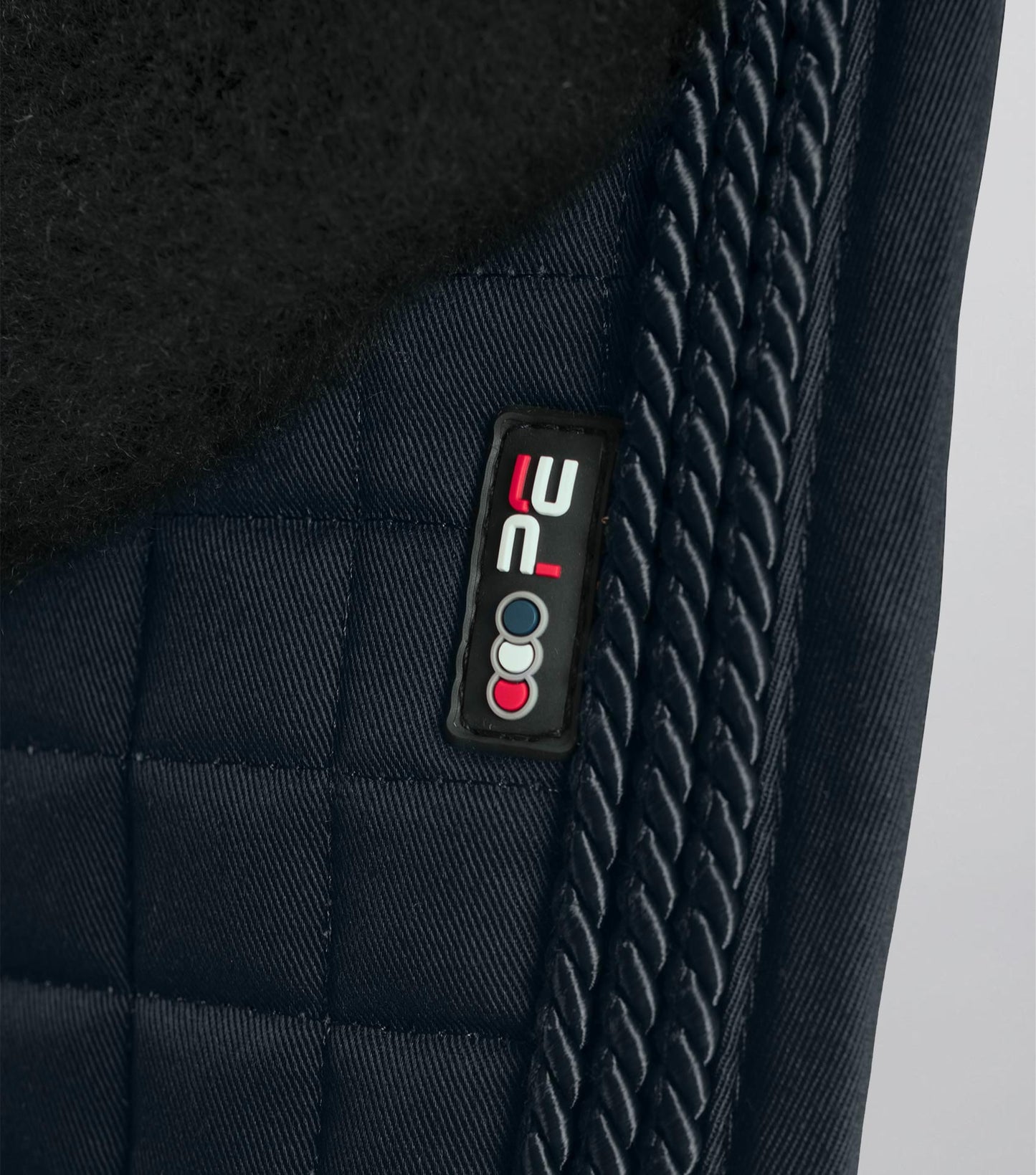 Premier Equine Close Contact Merino Wool European Saddle Pad - GP/Jump Square Black/Black Wool