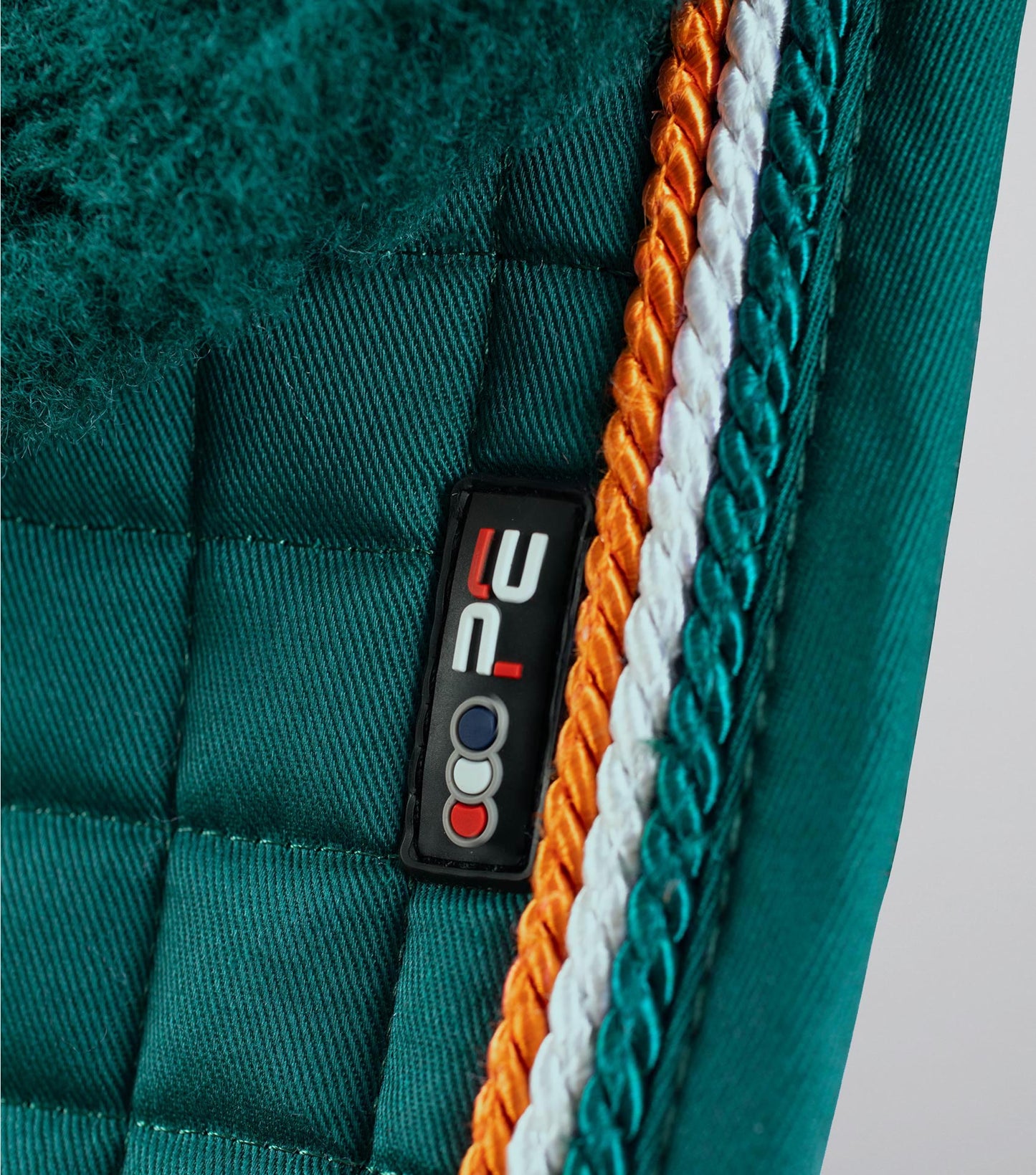 Premier Equine Close Contact Merino Wool European Saddle Pad - GP/Jump Square Green/Green Wool