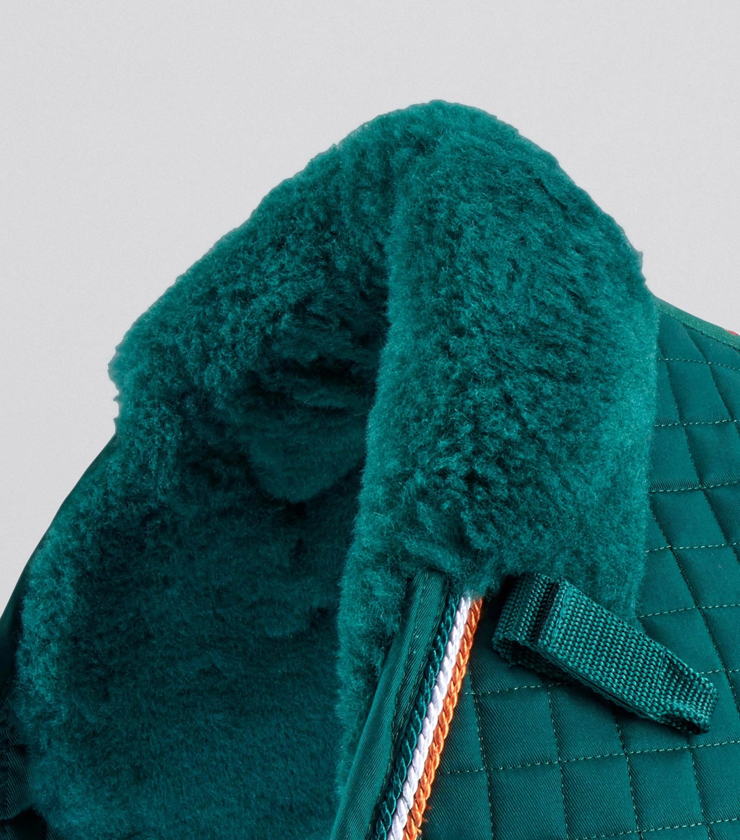 Premier Equine Close Contact Merino Wool European Saddle Pad - GP/Jump Square Green/Green Wool