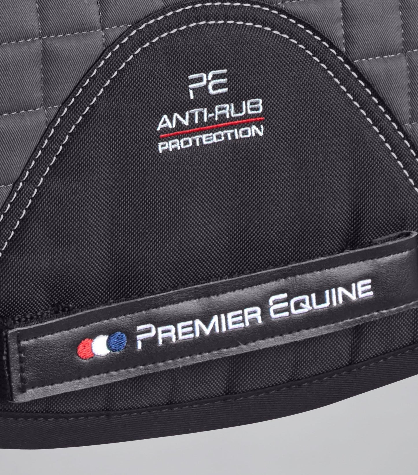 Premier Equine Close Contact Merino Wool European Saddle Pad - GP/Jump Square Grey/Black Wool