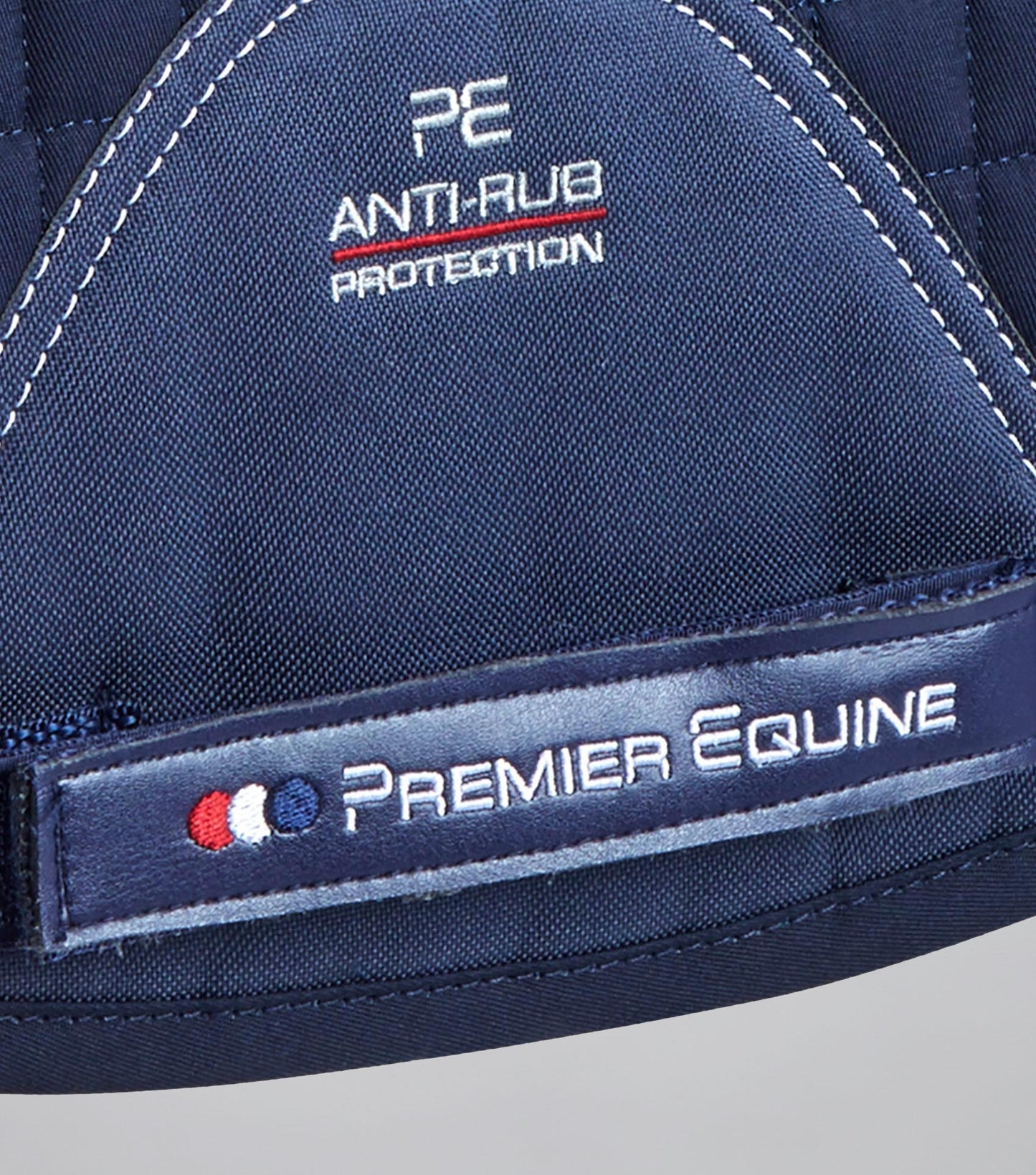 Premier Equine Close Contact Merino Wool European Saddle Pad - GP/Jump Square Navy/Natural Wool