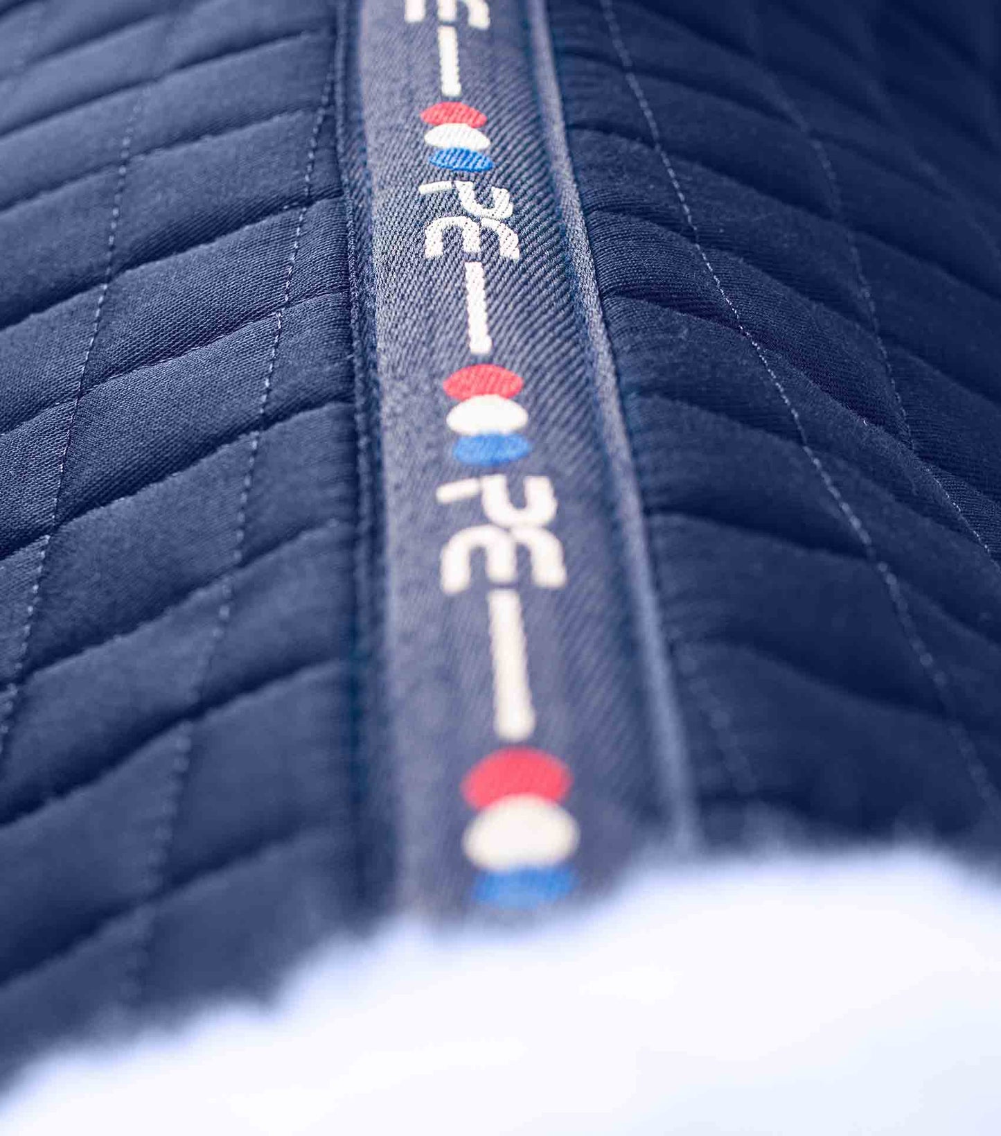 Premier Equine Close Contact Merino Wool European Saddle Pad - GP/Jump Square Navy/Natural Wool