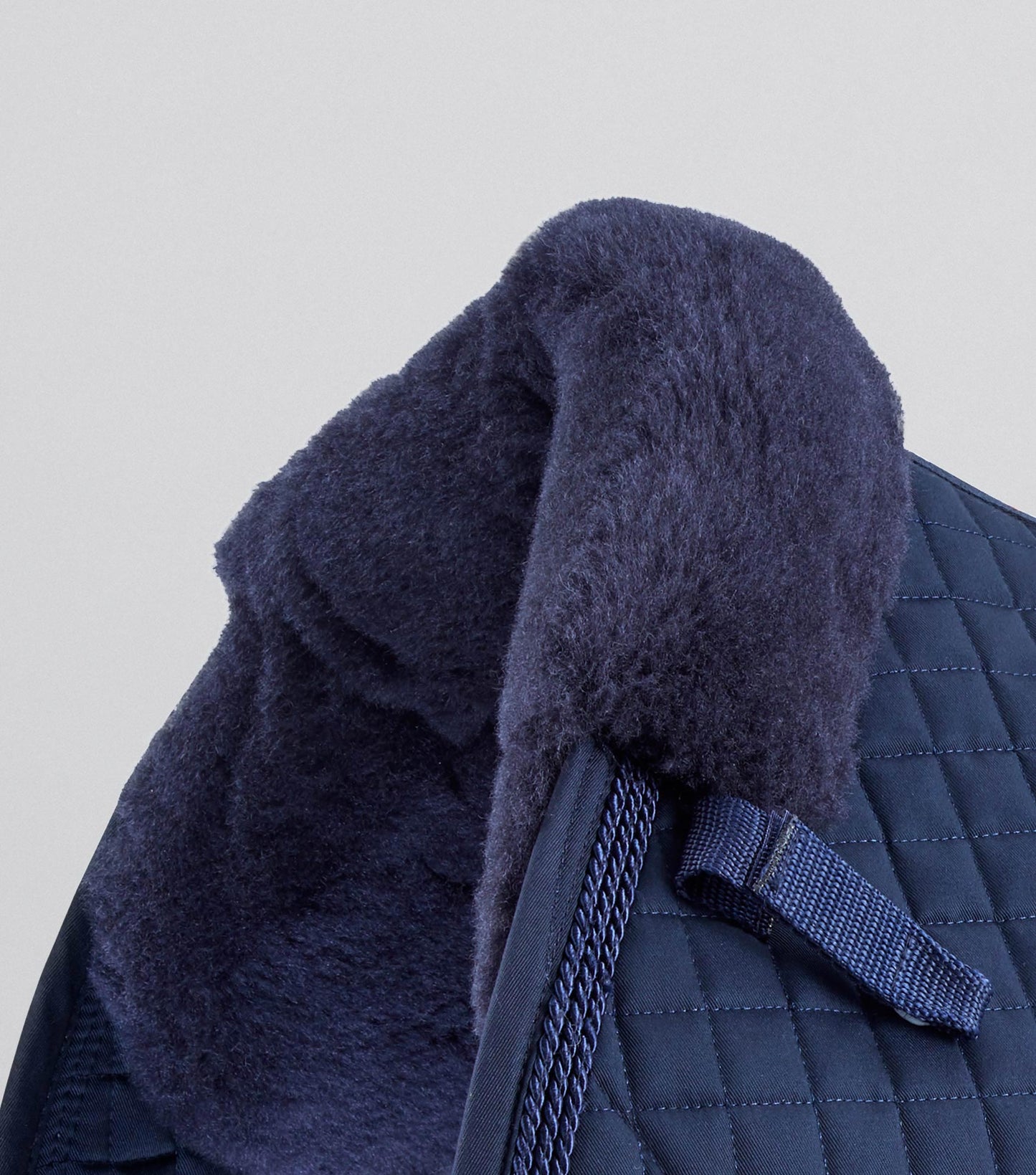 Premier Equine Close Contact Merino Wool European Saddle Pad - GP/Jump Square Navy/Navy Wool