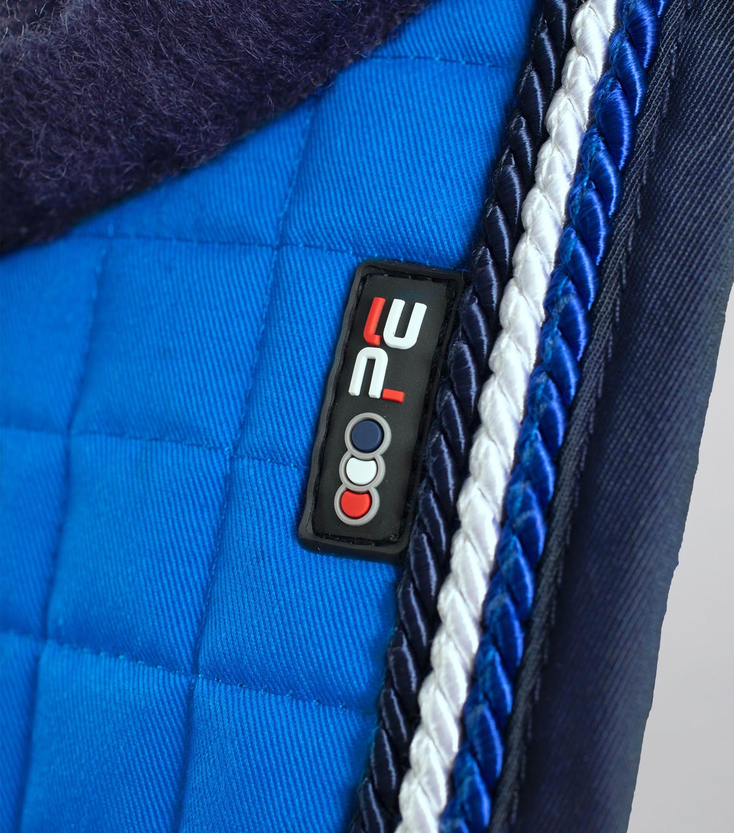 Premier Equine Close Contact Merino Wool European Saddle Pad - GP/Jump Square Royal Blue/Navy Wool