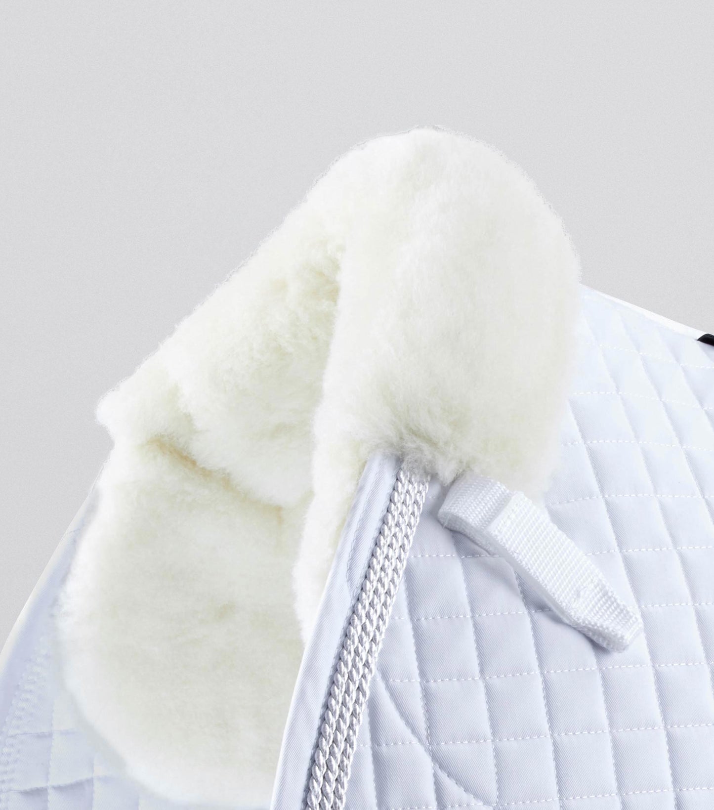 Premier Equine Close Contact Merino Wool European Saddle Pad - GP/Jump Square White/Natural Wool