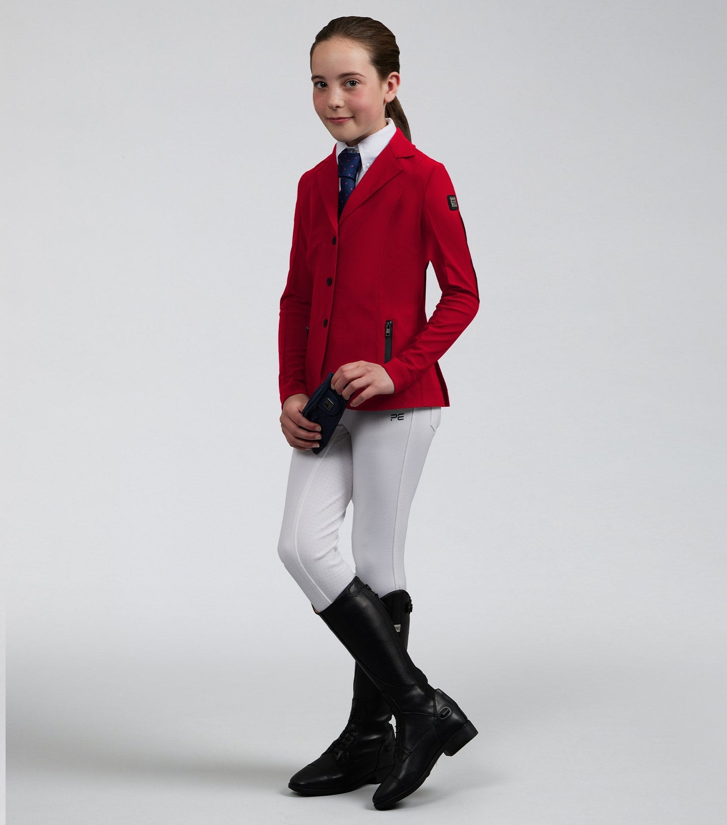 Premier Equine Evinco Girls Competition Jacket London Red