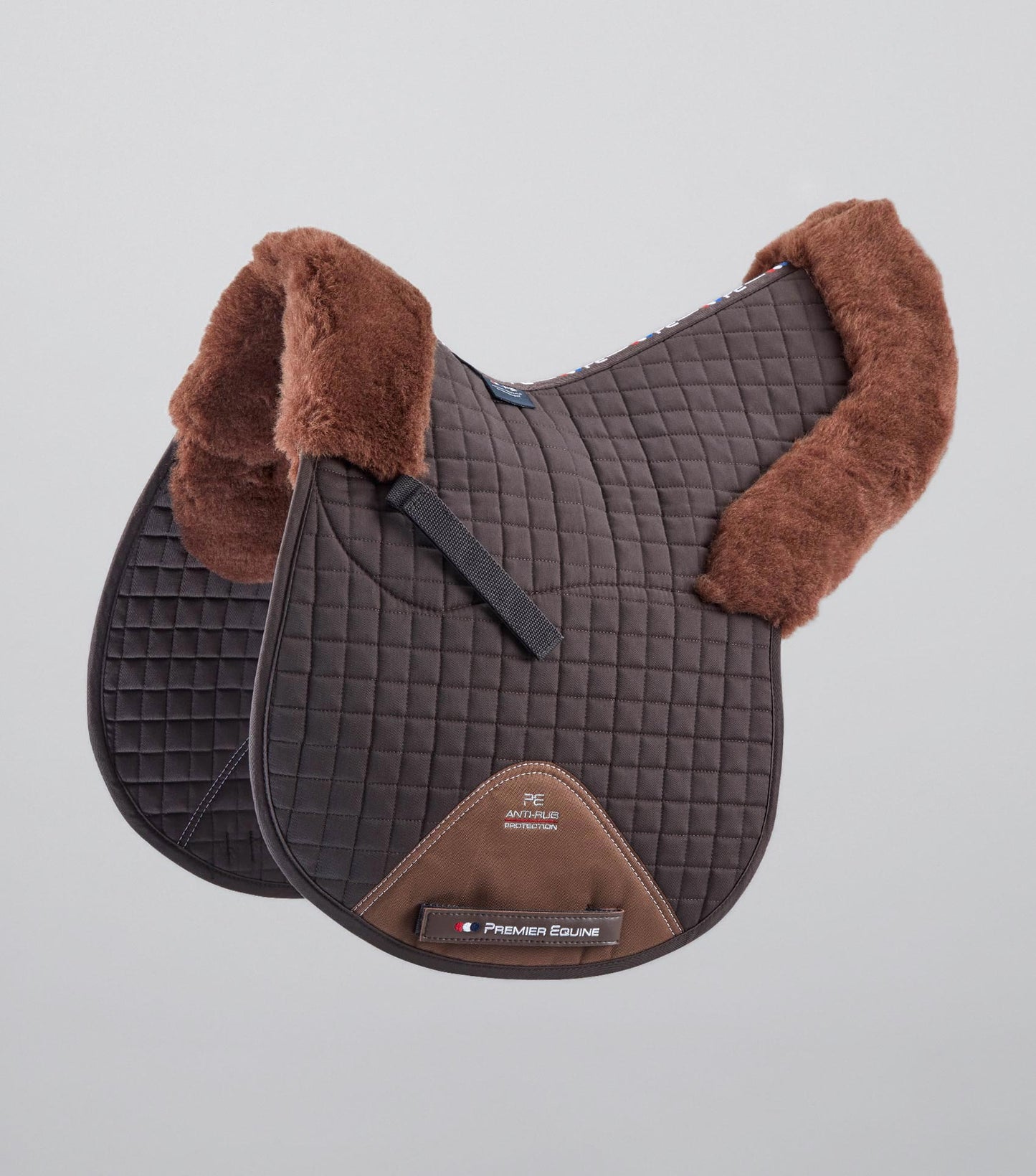 Premier Equine Merino Wool Saddle Pad - GP/Jump Numnah Brown/Brown Wool