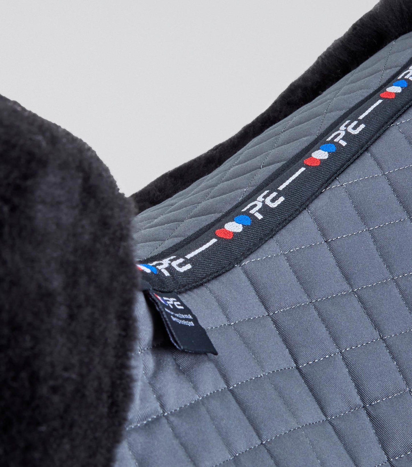 Premier Equine Merino Wool Saddle Pad - GP/Jump Numnah Grey/Black Wool