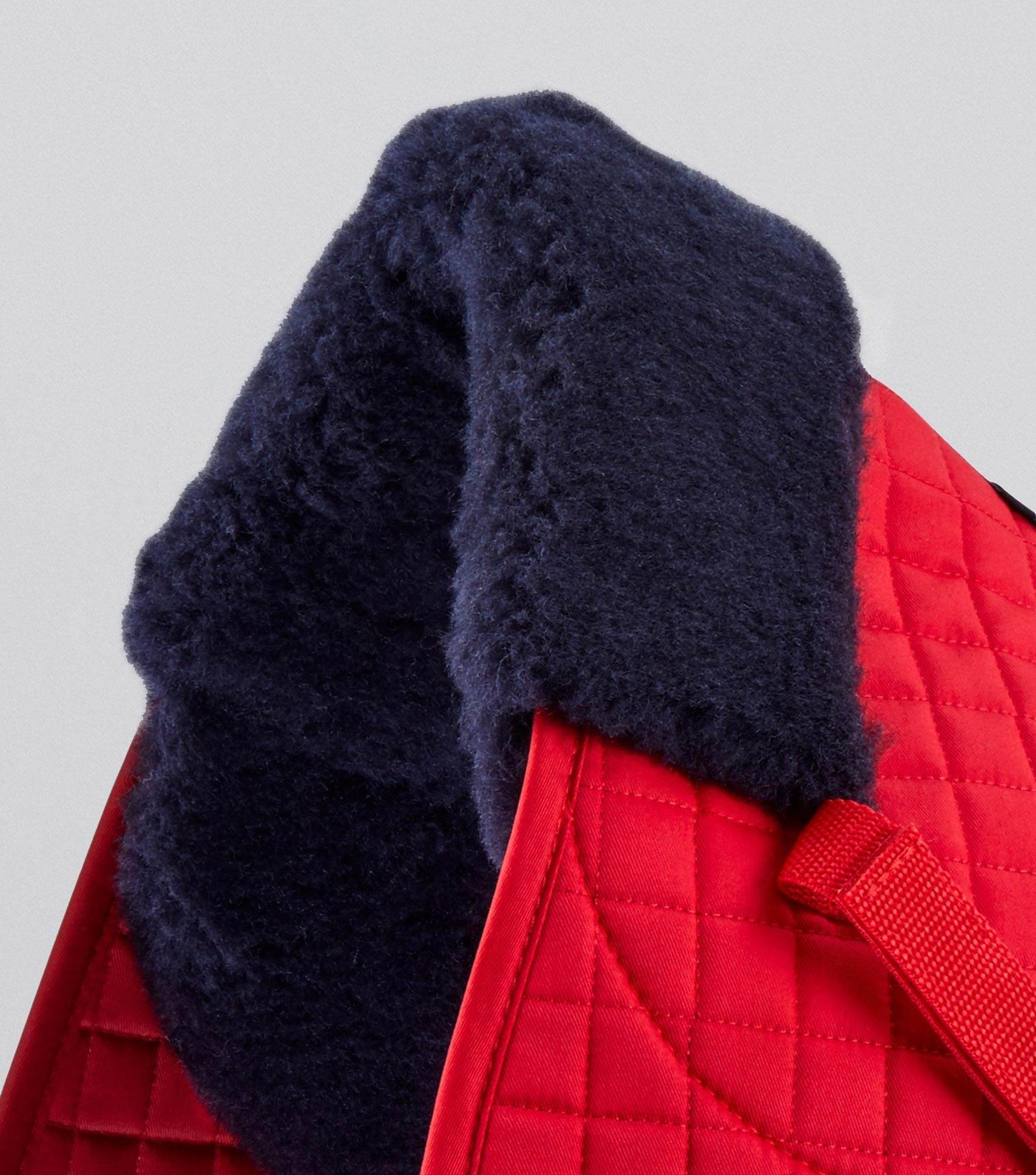 Premier Equine Merino Wool Saddle Pad - GP/Jump Numnah Red/Navy Wool - N P Equestrian & Pet Supplies Ltd