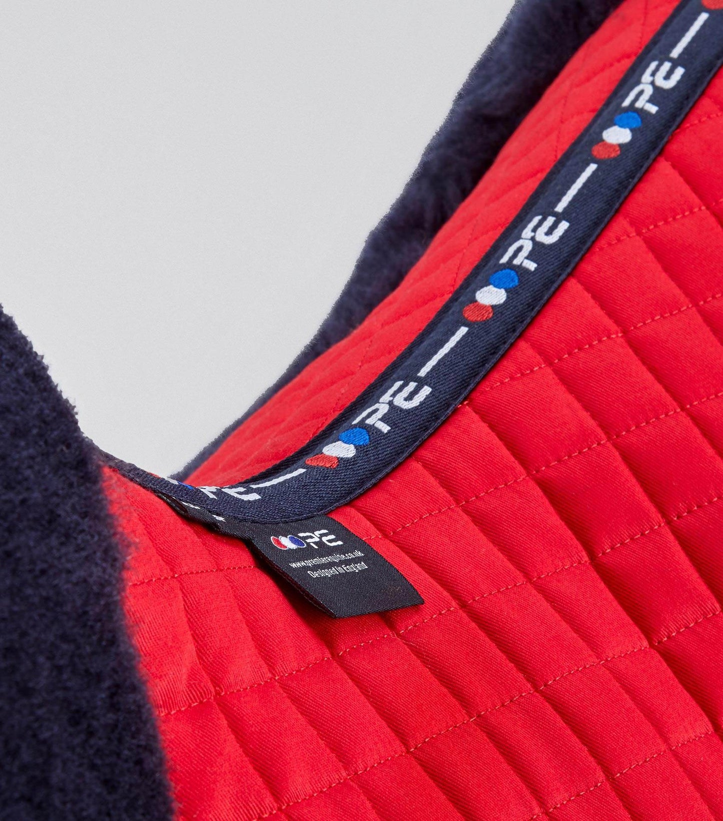 Premier Equine Merino Wool Saddle Pad - GP/Jump Numnah Red/Navy Wool - N P Equestrian & Pet Supplies Ltd