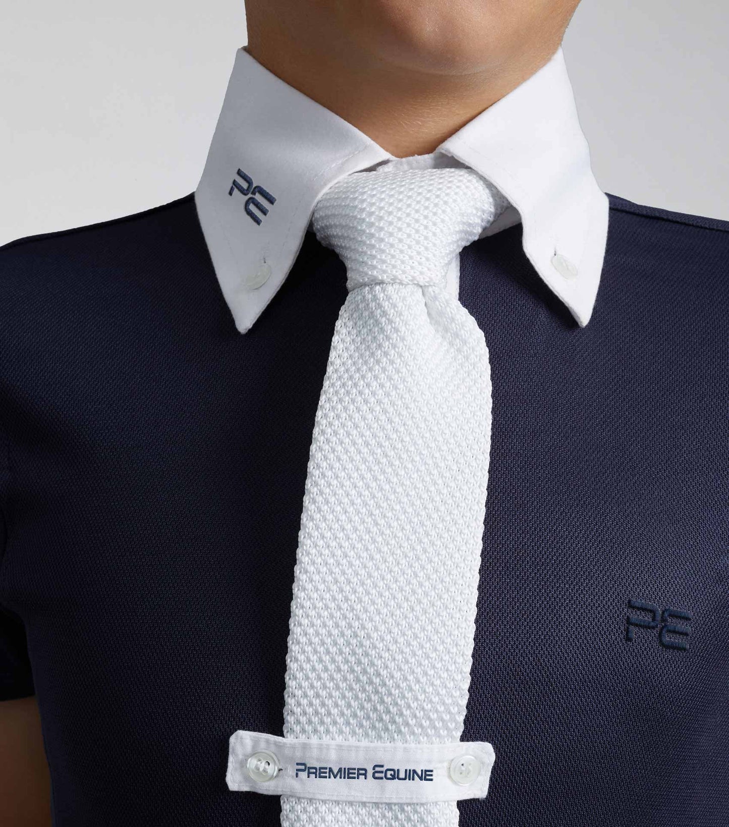 Premier Equine Mini Antonio Boy's Short Sleeve Show Shirt Navy