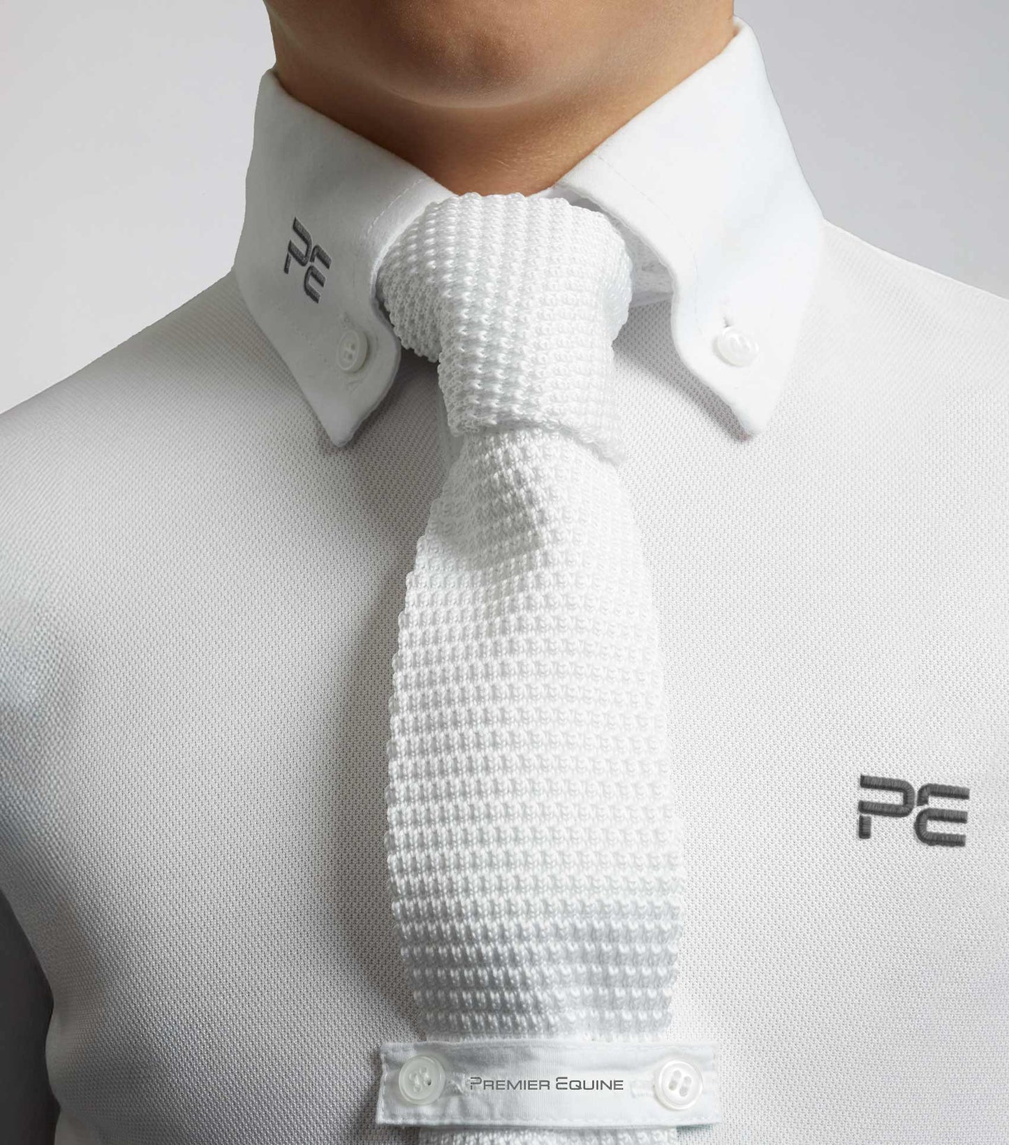 Premier Equine Mini Antonio Boy's Short Sleeve Show Shirt White