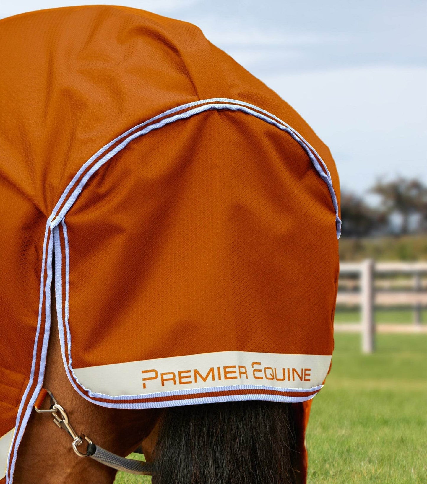 Premier Equine Stratus 600D Series 200g Turnout Rug with Classic Neck Cover Orange - N P Equestrian & Pet Supplies Ltd