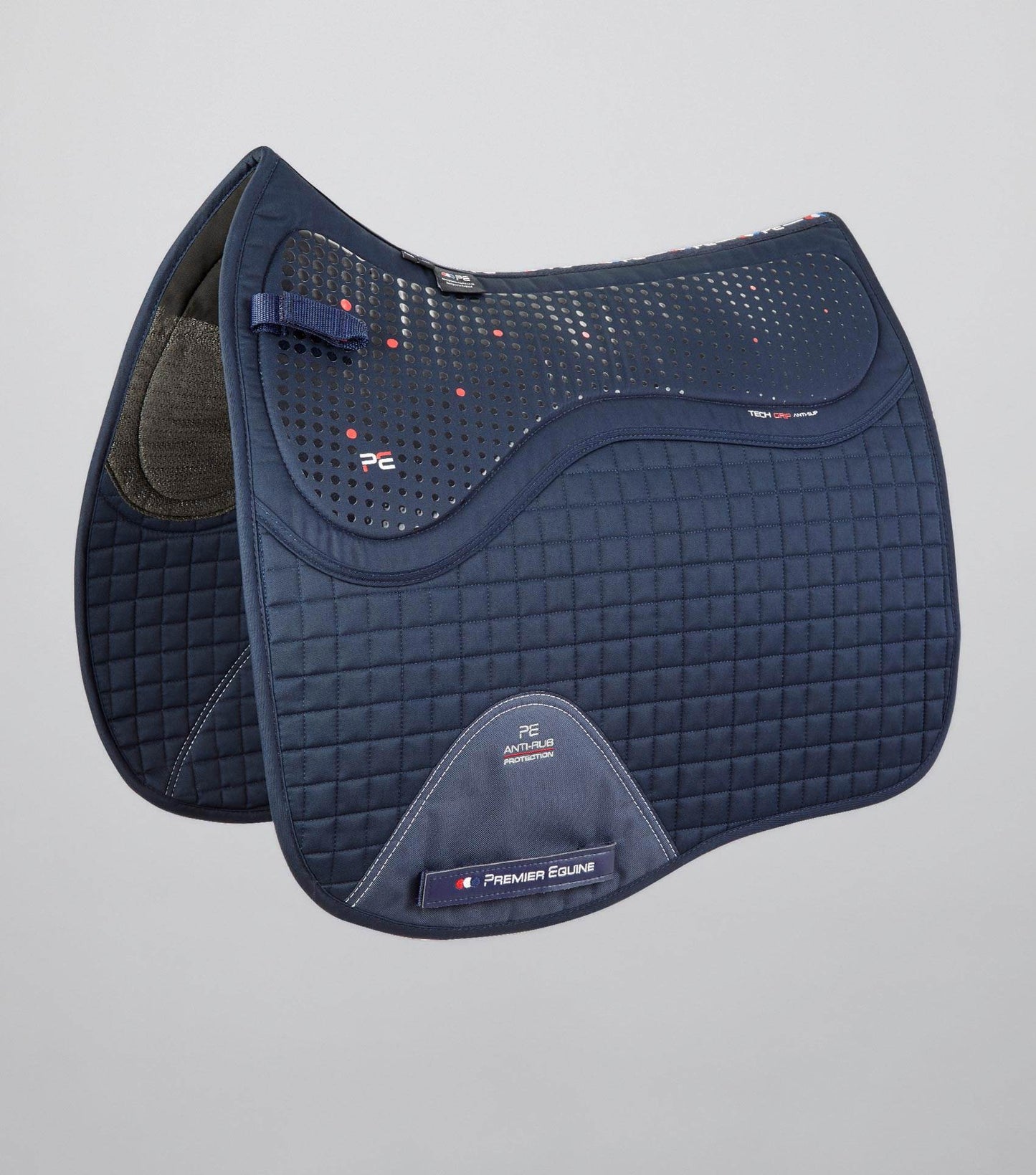 Premier Equine Close Contact Tech Grip Pro Anti-Slip Saddle Pad - Dressage Square Navy - N P Equestrian & Pet Supplies Ltd