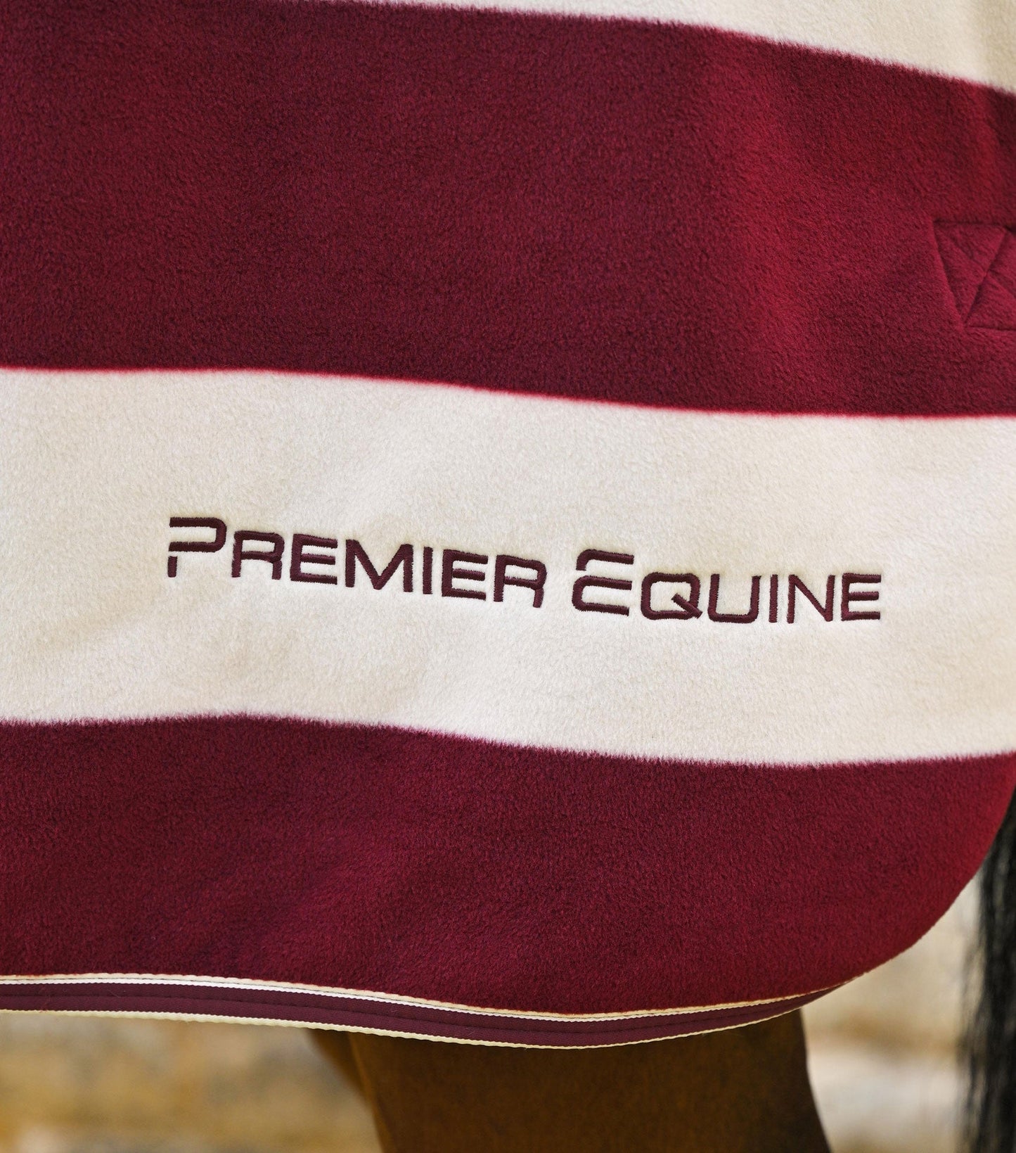 Premier Equine Vellus Horse Fleece Rug Burgundy/White