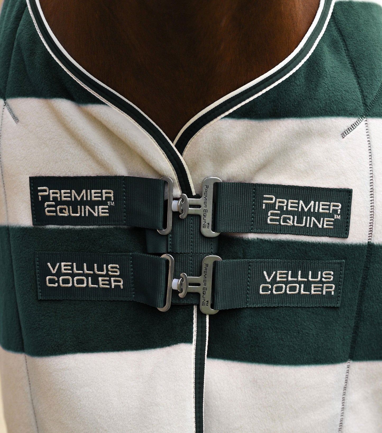 Premier Equine Vellus Horse Fleece Rug Green/White