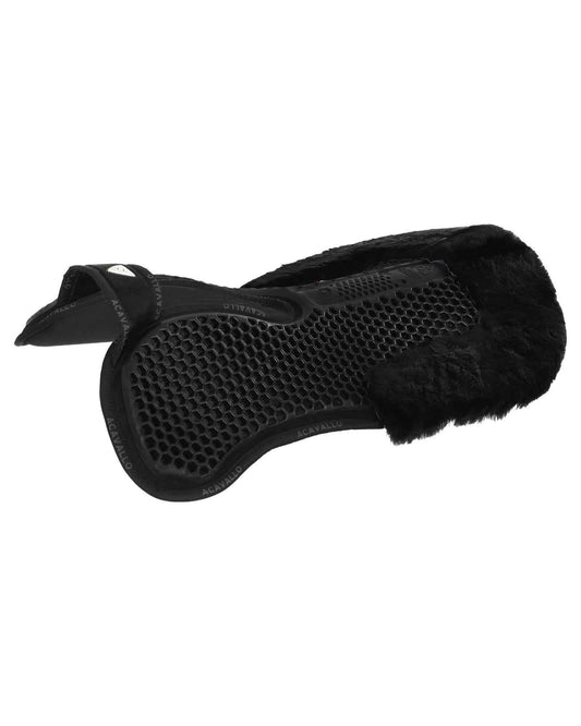 Acavallo Pad MF-S WFS Suede Rear Sheepskin Hexagonal Gel Flat - Black/Black