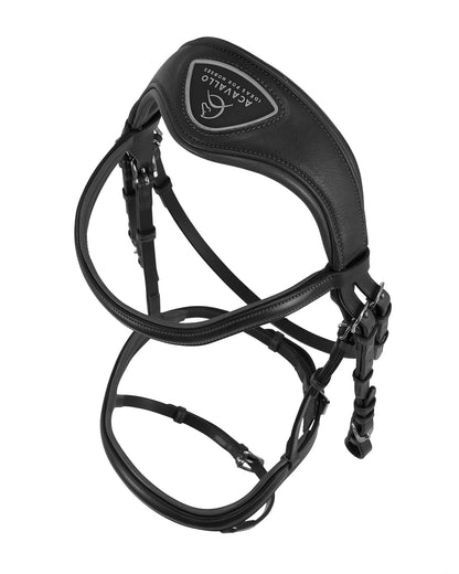 Acavallo Allegoria Black Anatomic Horse Bridle - Comfortable & Stylish Italian Leather Equestrian Tack - FULL
