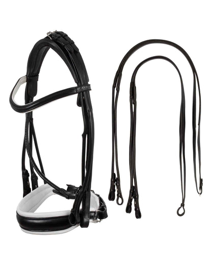 Acavallo Parnaso Double Bridle with Reins - Black/White