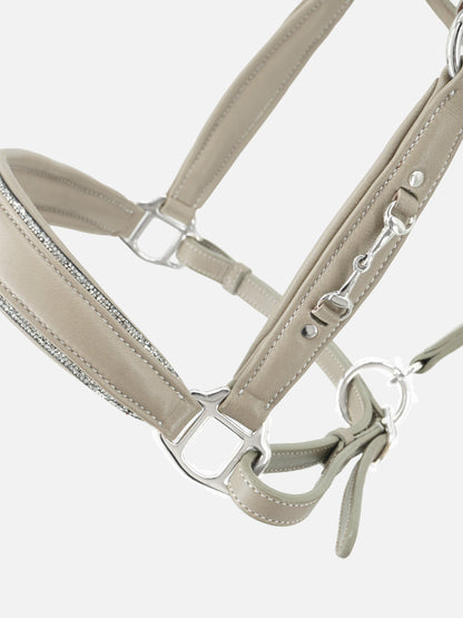 Kieffer Ultrasoft® Leather Headcollar - Taupe/Chrome