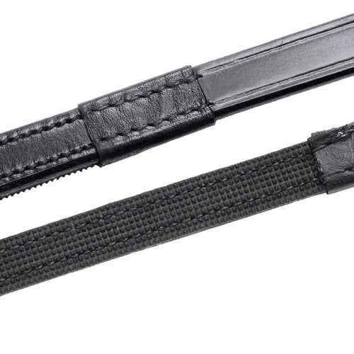 Hy Equestrian Half Rubber Show Reins Black