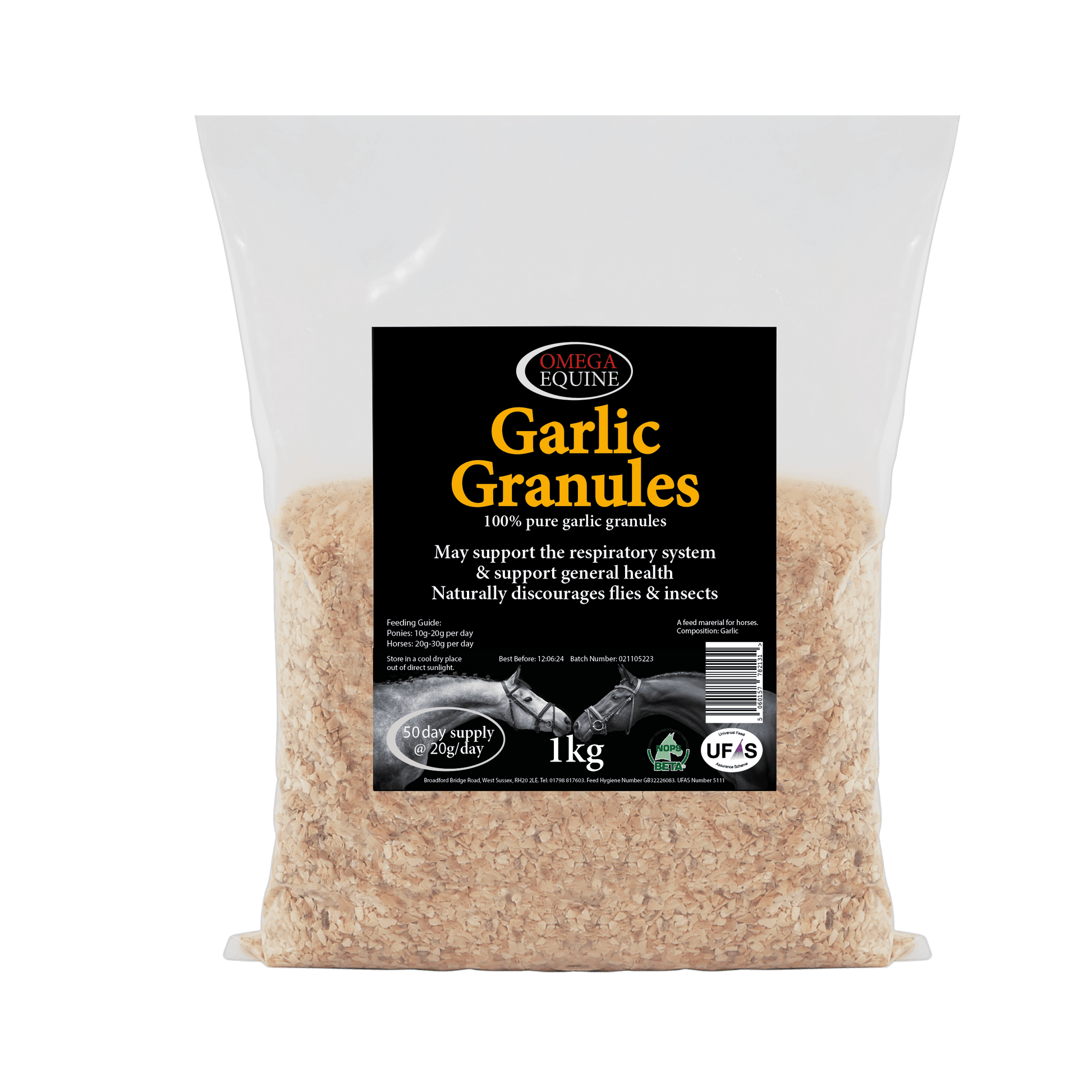 Omega Equine Garlic Granules - N P Equestrian & Pet Supplies Ltd 