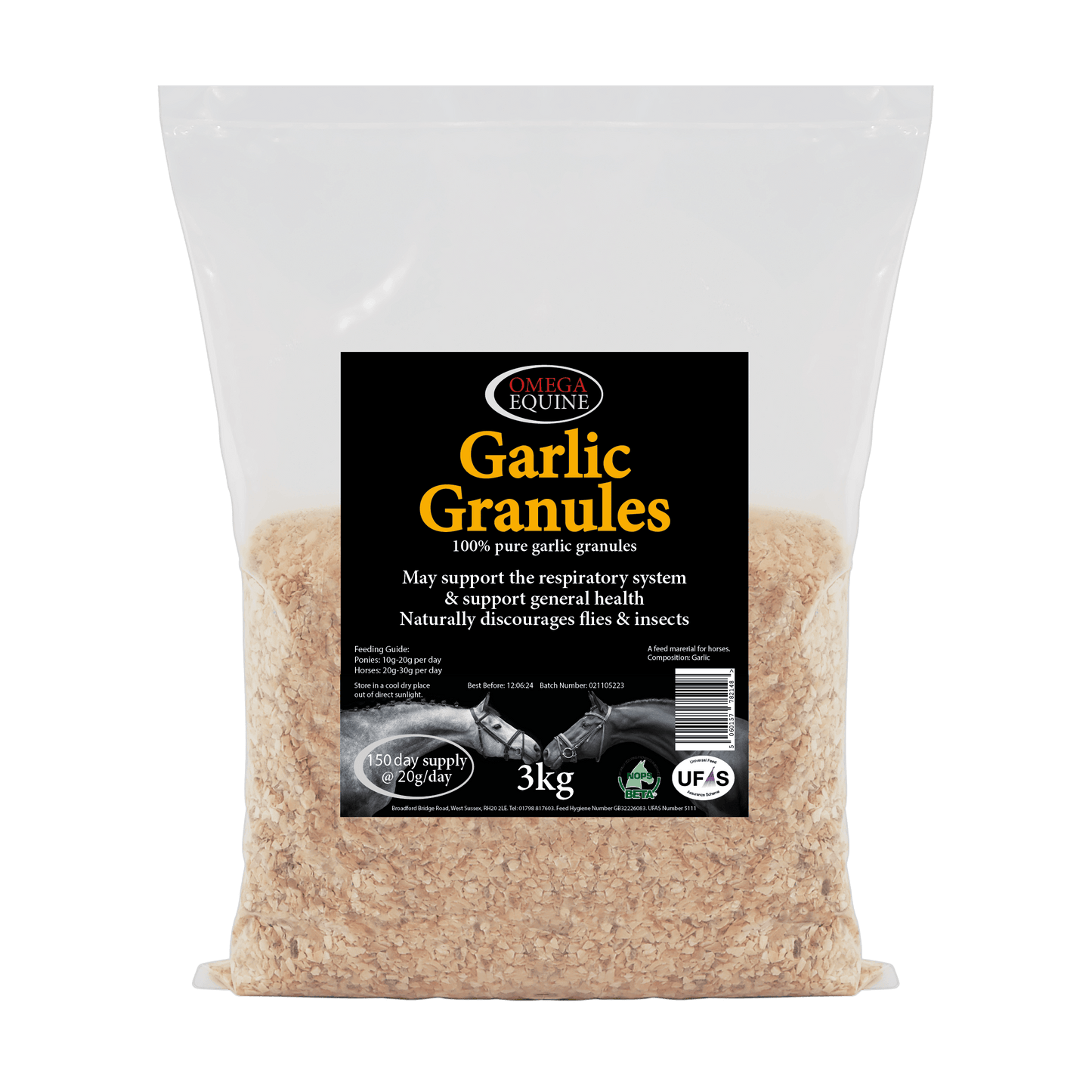 Omega Equine Garlic Granules - N P Equestrian & Pet Supplies Ltd 