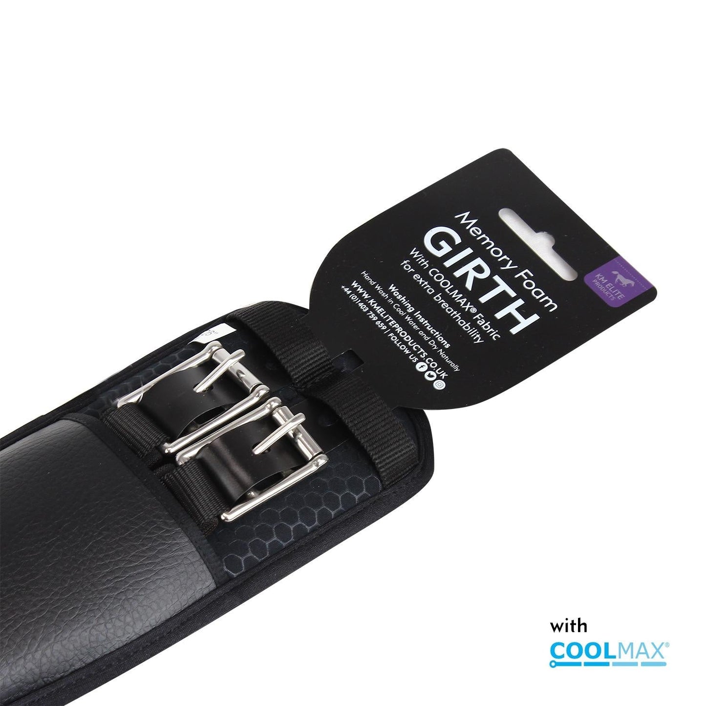 KM Elite Memory Foam Dressage Girth - Black