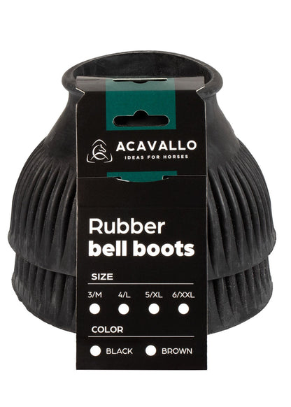 Acavallo Rubber Bell Boots With Logo (Sold In Pairs) - Black