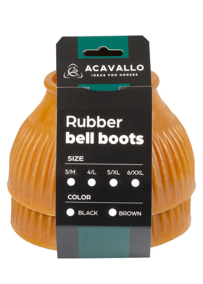 Acavallo Rubber Bell Boots With Logo (Sold In Pairs) - Brown