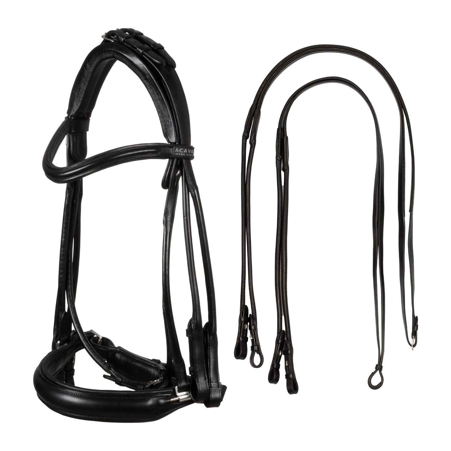 Acavallo Parnaso Double Bridle with Reins - Black