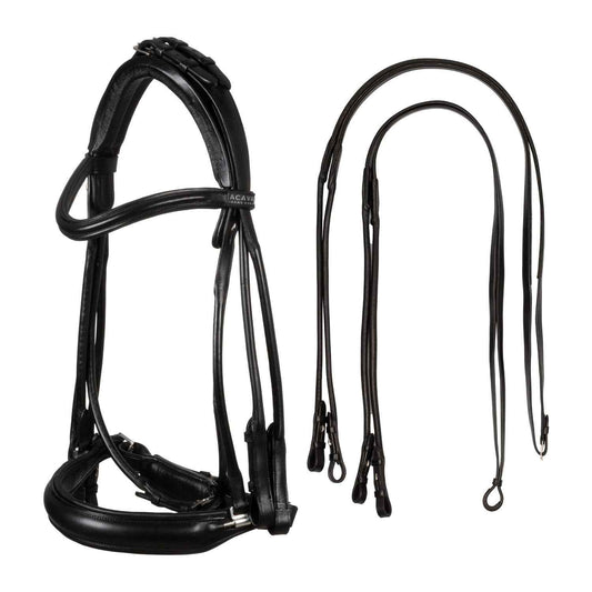 Acavallo Parnaso Double Bridle with Reins - Black