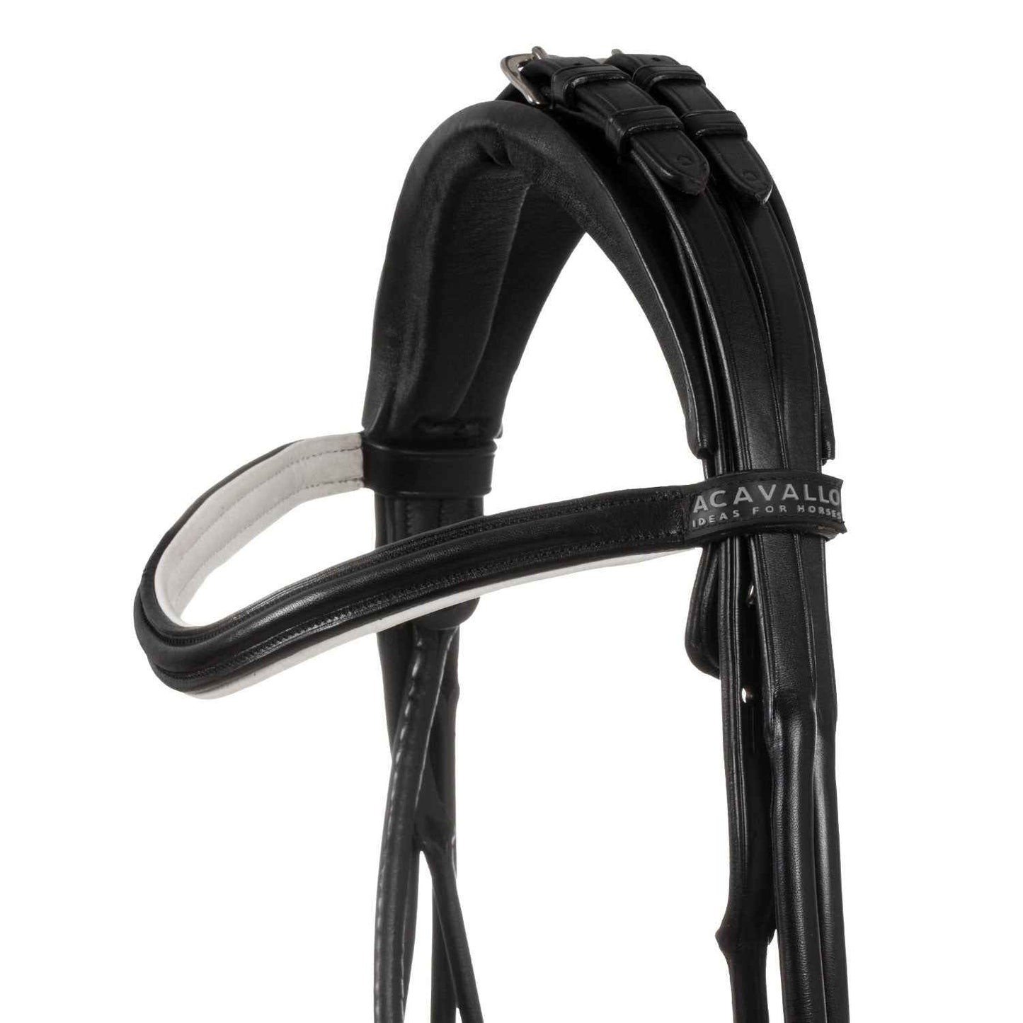Acavallo Parnaso Double Bridle with Reins - Black/White