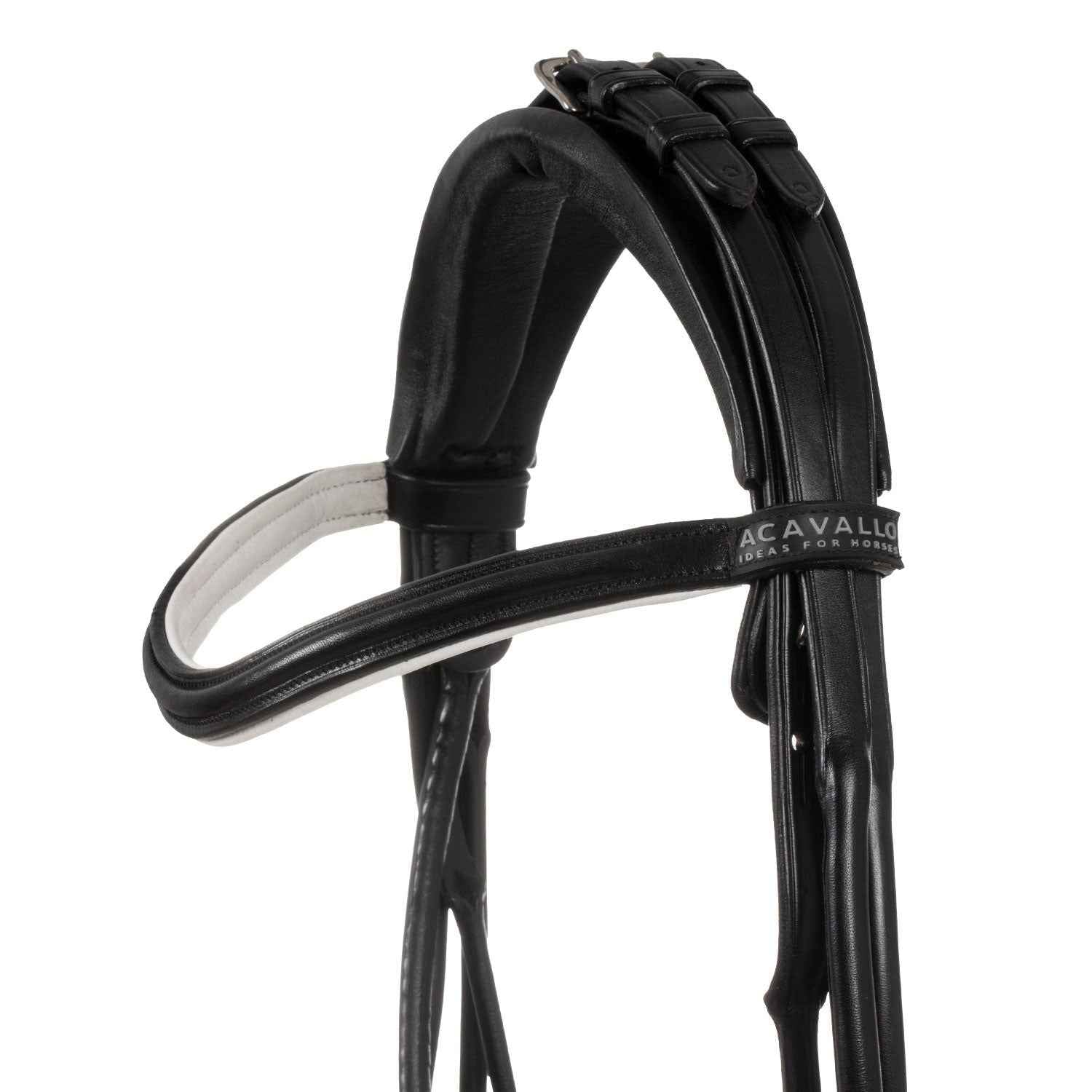 Acavallo Parnaso Double Bridle with Reins - Black/White