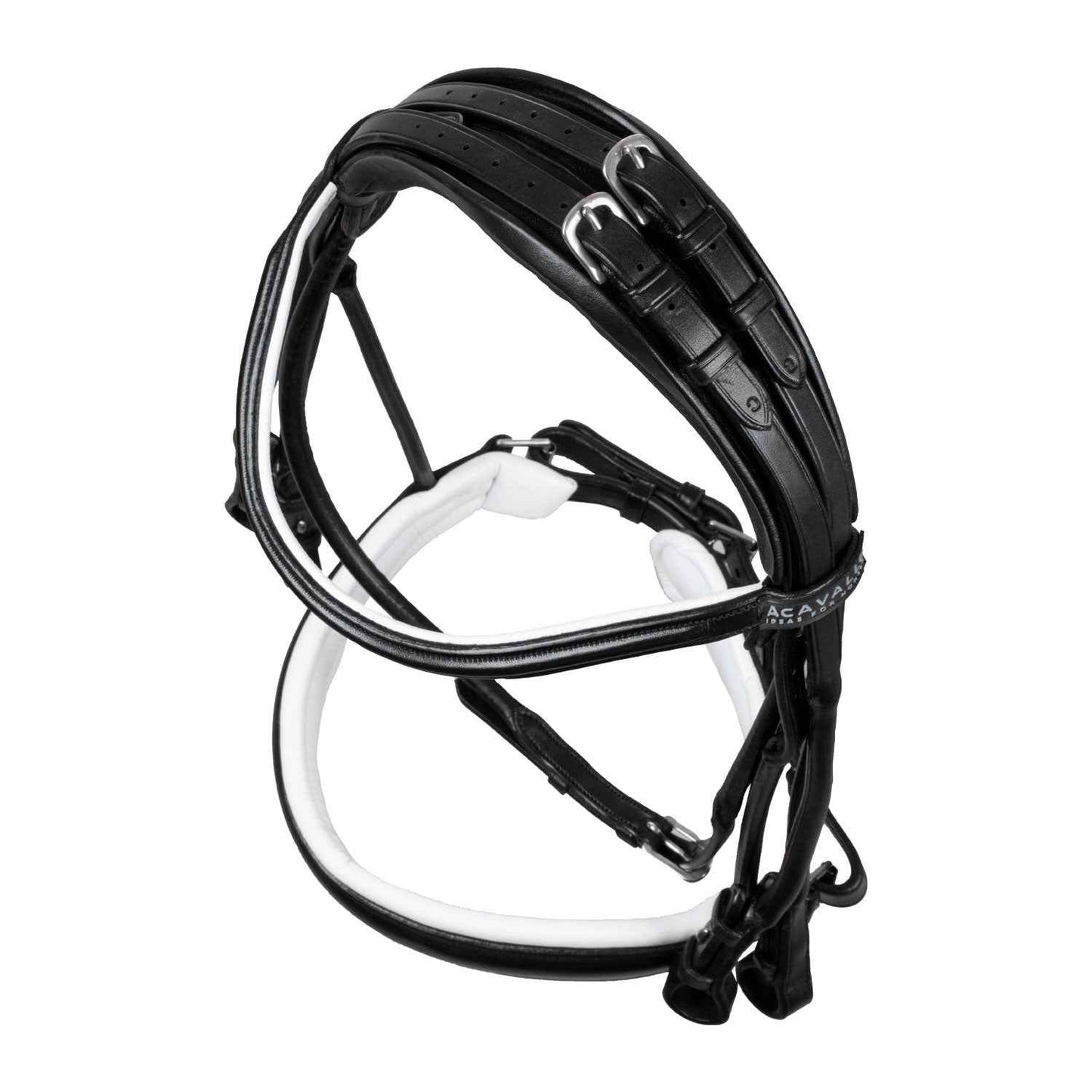 Acavallo Parnaso Double Bridle with Reins - Black/White