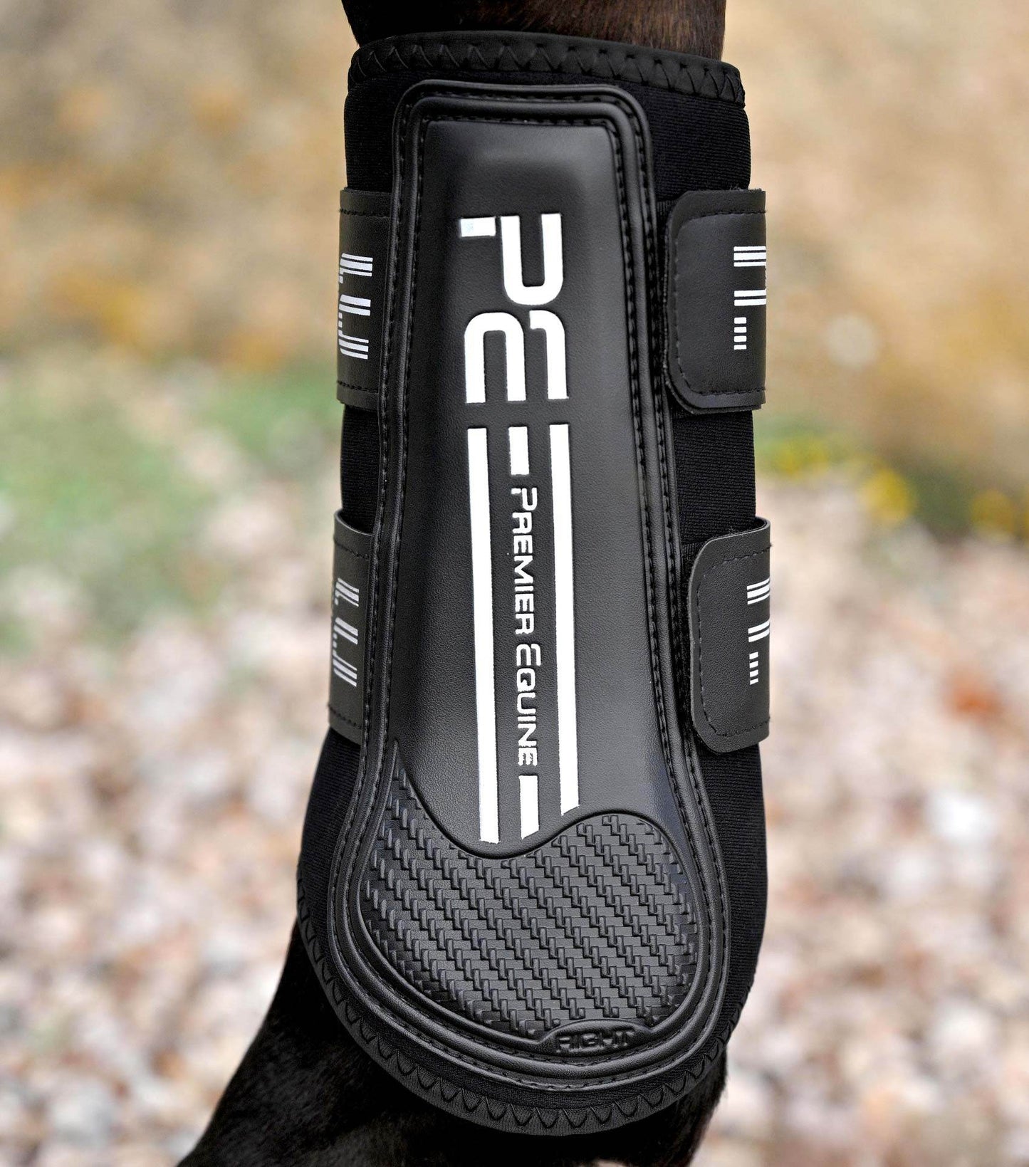 Premier Equine Air Velox Single Locking Brushing Boots Black - N P Equestrian & Pet Supplies Ltd 