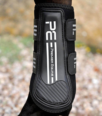 Premier Equine Air Velox Single Locking Brushing Boots Black - N P Equestrian & Pet Supplies Ltd 