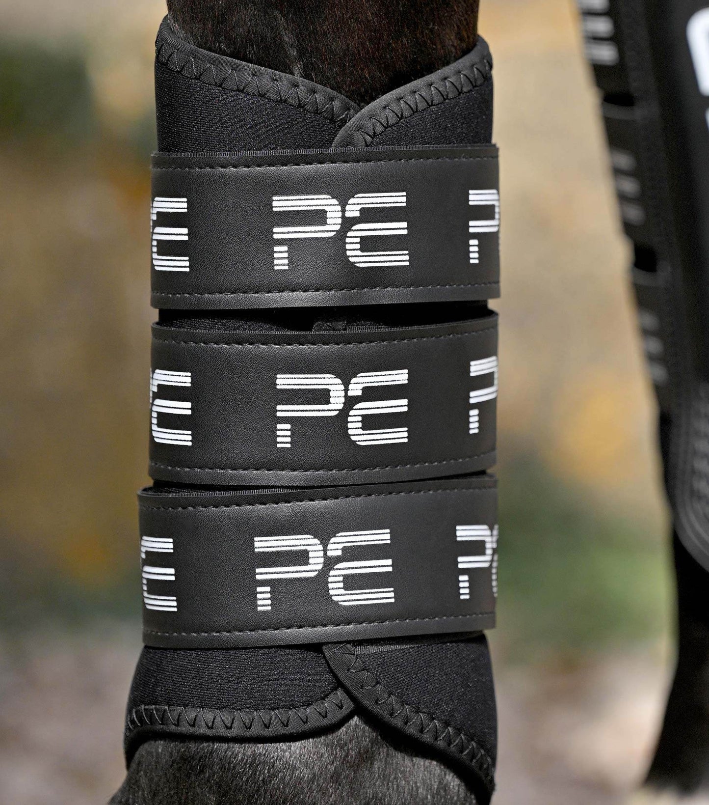 Premier Equine Air Velox Single Locking Brushing Boots Black - N P Equestrian & Pet Supplies Ltd 