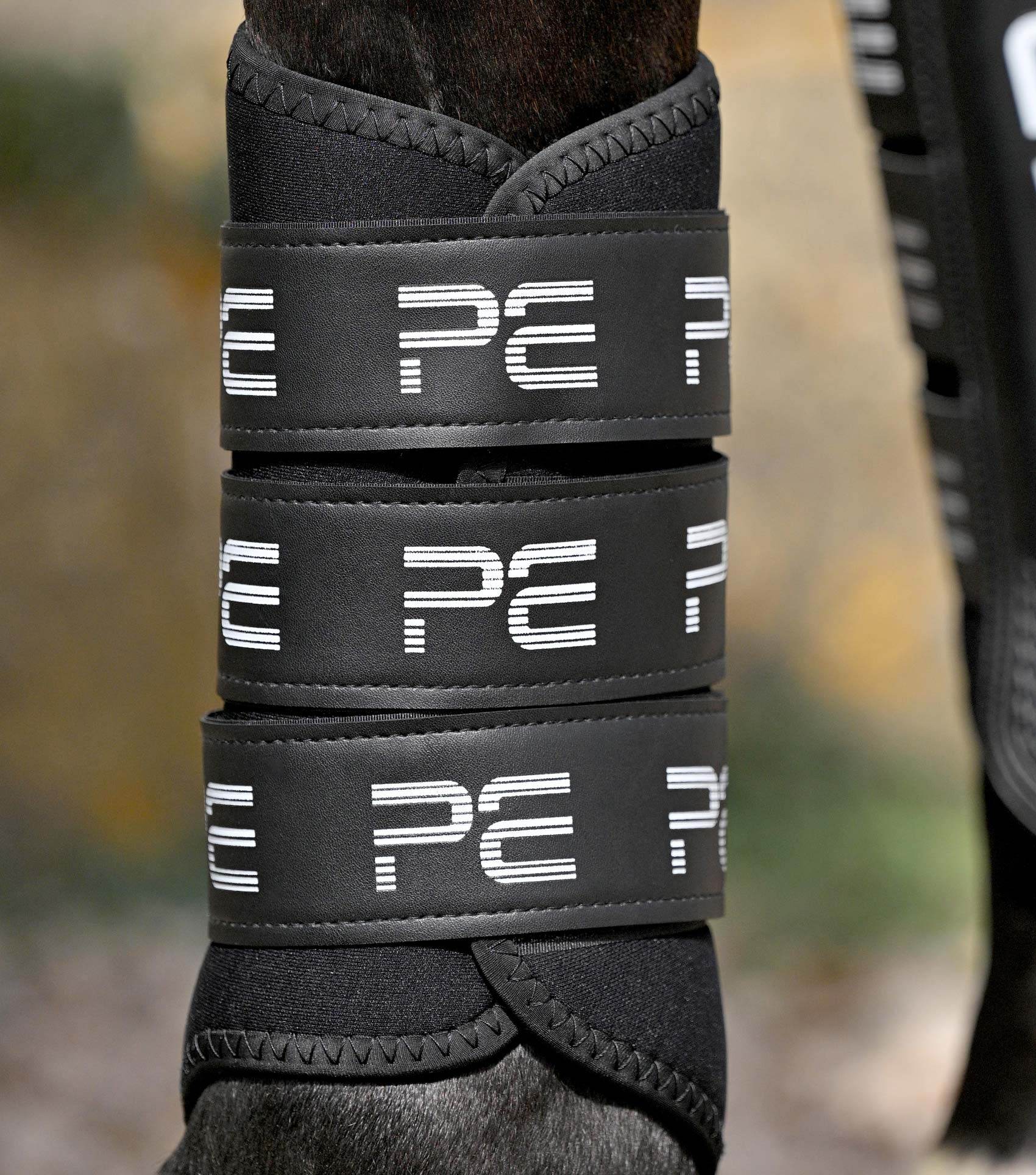 Premier Equine Air Velox Single Locking Brushing Boots Black - N P Equestrian & Pet Supplies Ltd 